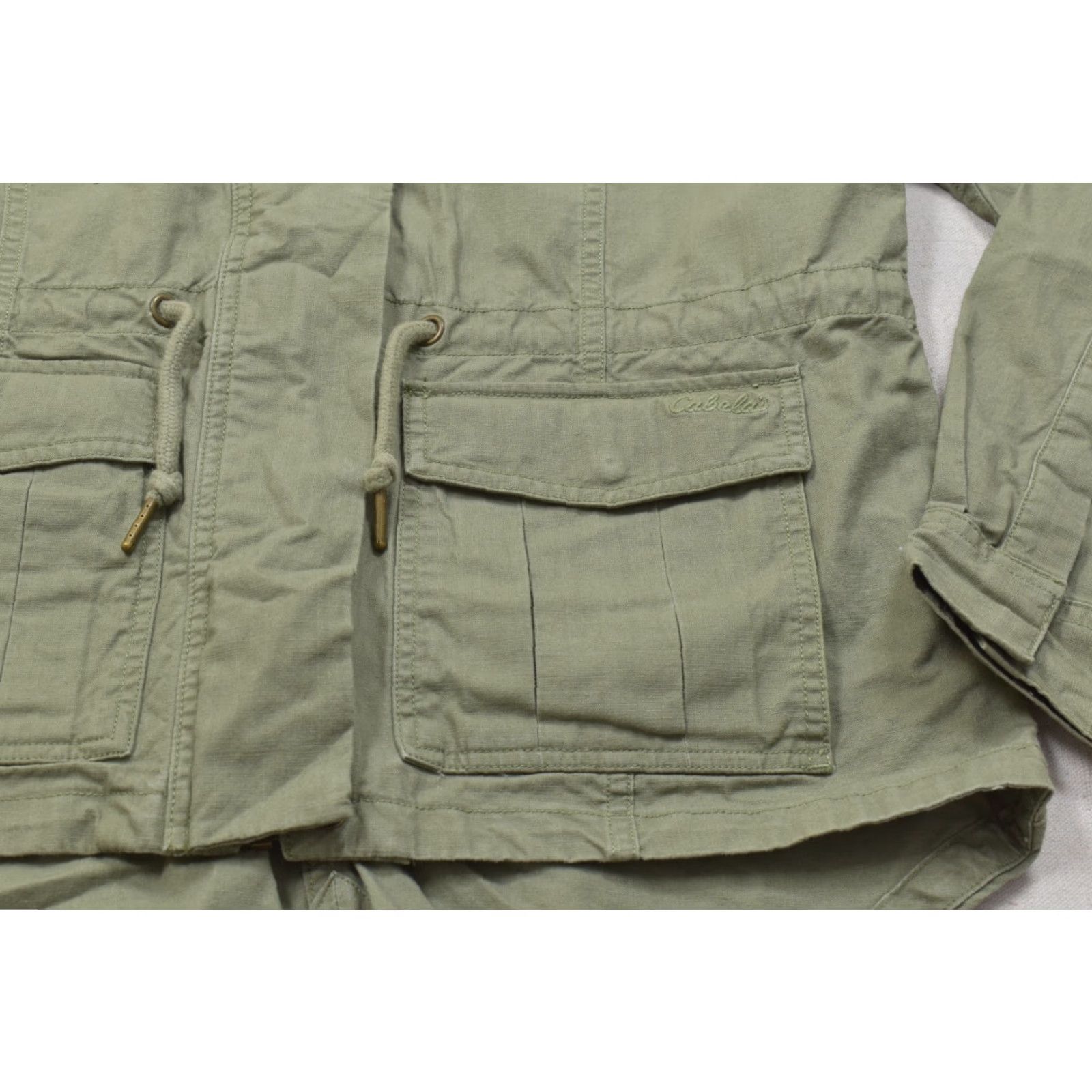 Vintage Cabela's Olive Green Canvas Utility Jacket Medium Classic Fit 100% Cotton Field Size M / US 6-8 / IT 42-44 - 6 Thumbnail