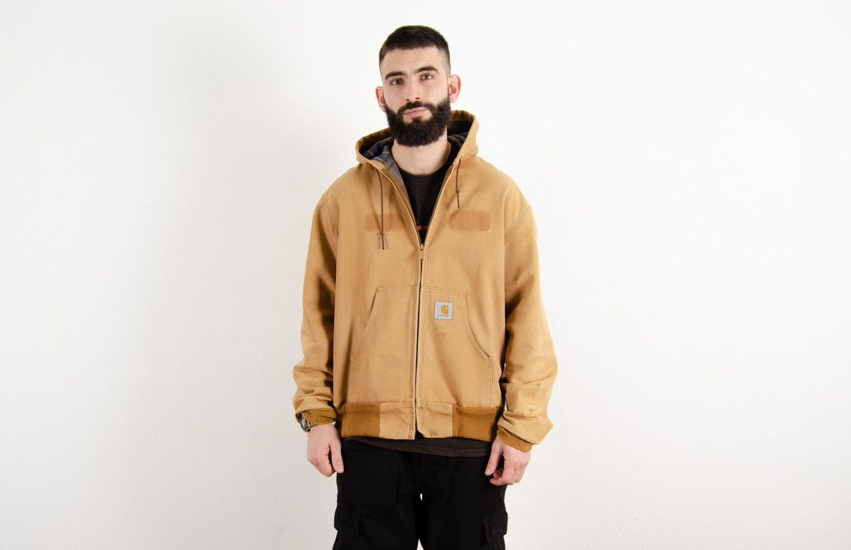 Carhartt Vintage Carhartt Sunfaded Distressed Hooded Jacket Bomber Size US L / EU 52-54 / 3 - 2 Thumbnail