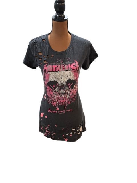 Vintage Absolutely Authentically Thrashed Metallica Skull T-Shirt Size L / US 10 / IT 46 - 1 Thumbnail