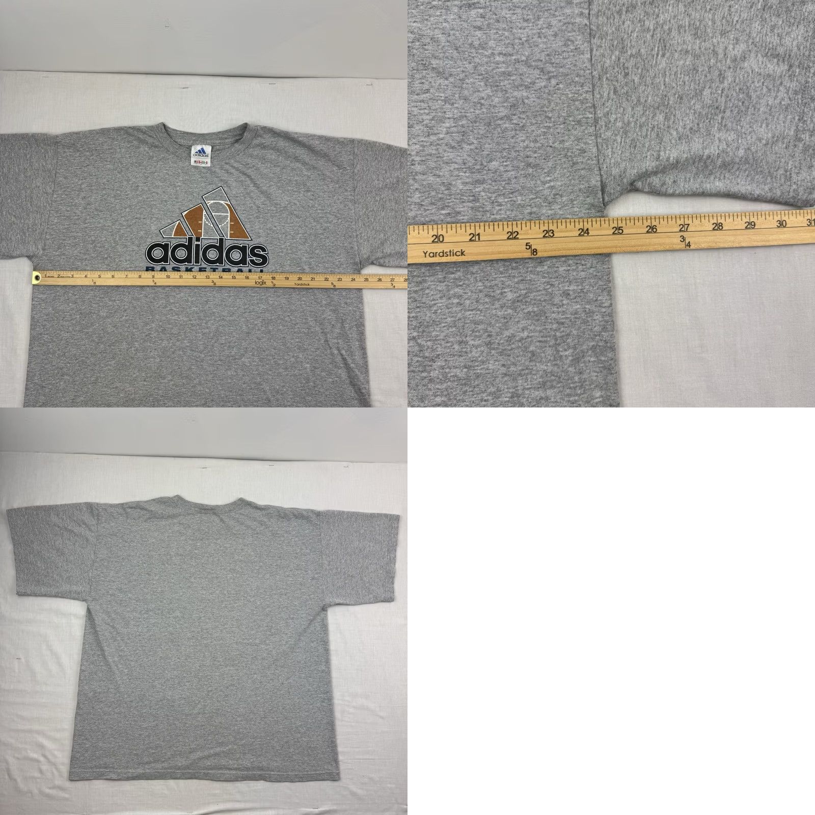 Adidas VINTAGE adidas Basketball T Shirt Adult XL Gray 90s USA Mens Size US XL / EU 56 / 4 - 8 Thumbnail