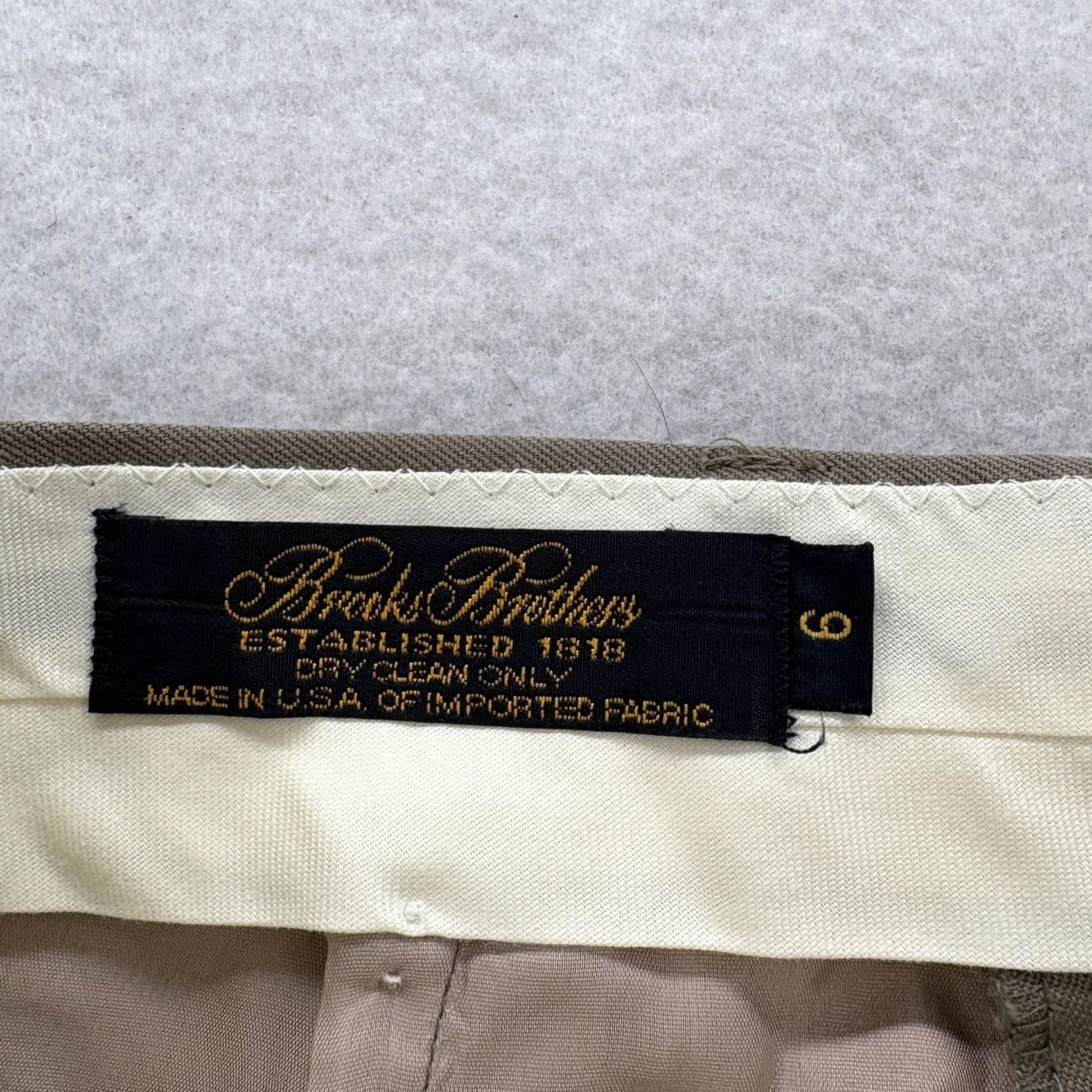 Brooks Brothers VINTAGE Brooks Brothers Dress Pants Womens 6 Taupe Wool Pleated USA Twill Career Beige Pockets Button 36in Inseam Mens Women Girls Size 28" / US 6 / IT 42 - 5 Thumbnail