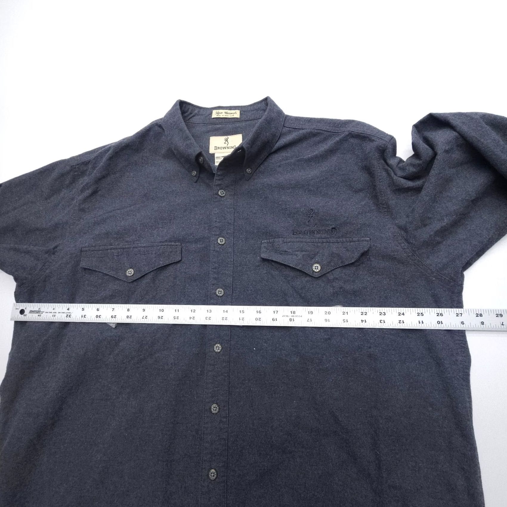 Vintage VINTAGE Browning Shirt 2XL Gray Cotton Flannel Button-Up Mens Long Sleeve Collared Workwear Pockets USA Fall Winter Spring Button-Down Mens Regular Size US XXL / EU 58 / 5 - 7 Thumbnail