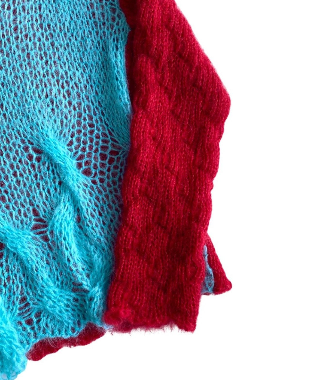 Raf by Raf Simons Raf Simons Knit sweater Mohair Red and Blue Size US L / EU 52-54 / 3 - 4 Thumbnail