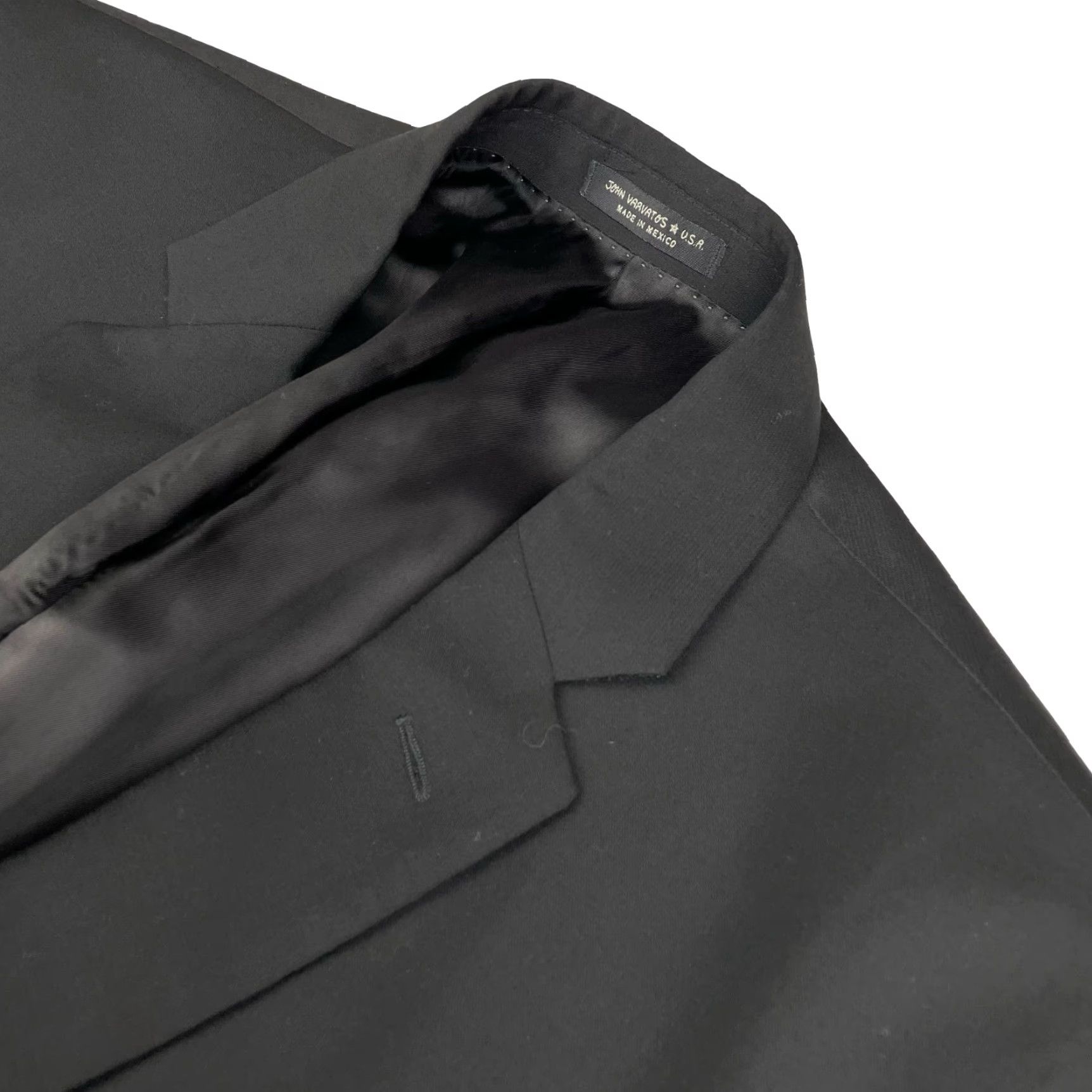 John Varvatos VINTAGE John Varvatos Blazer Jacket Black 2-Button 42L Wool Mens Blazer Notch Lapel Long 42 US Size 42R - 2 Thumbnail