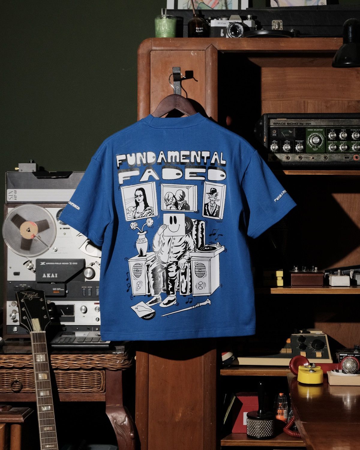 Fundamental Faded Blue Room Boxyfit Tshirt 350GSM