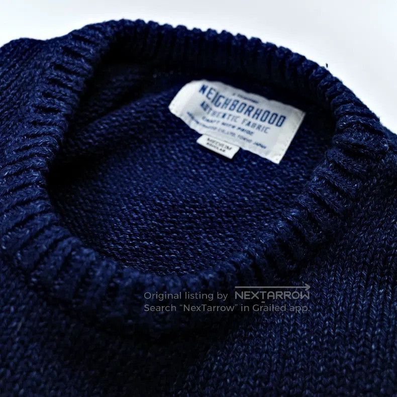 Neighborhood Neighborhood 15aw Indigo Crewneck Knit Sweater Size US M / EU 48-50 / 2 - 3 Thumbnail