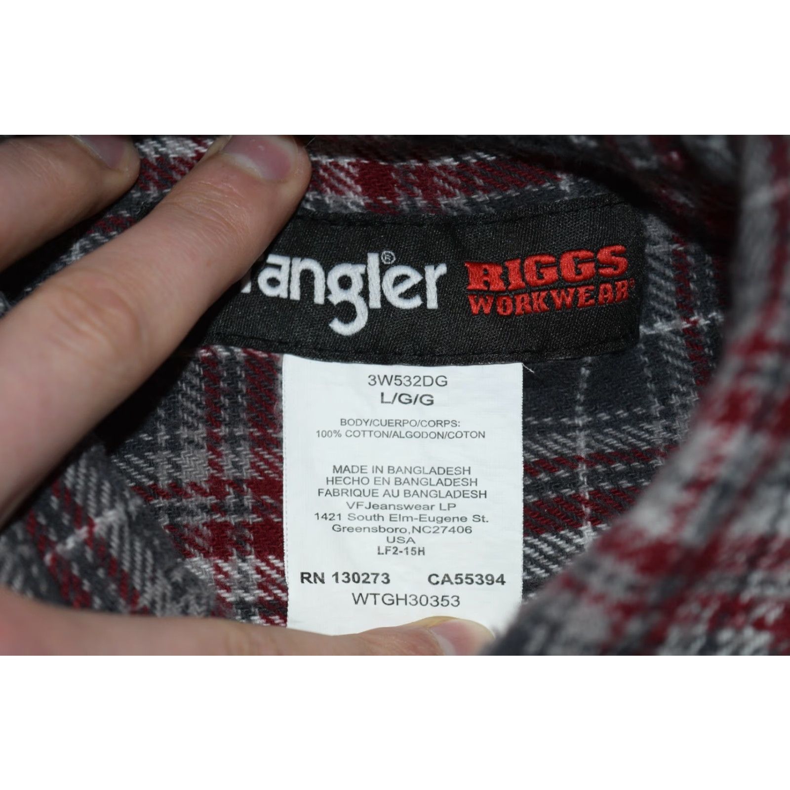 Wrangler WRANGLER RIGGS MENS WORKWEAR FLANNEL SHIRT LARGE RED GRAY PLAID EUC Size US L / EU 52-54 / 3 - 6 Thumbnail
