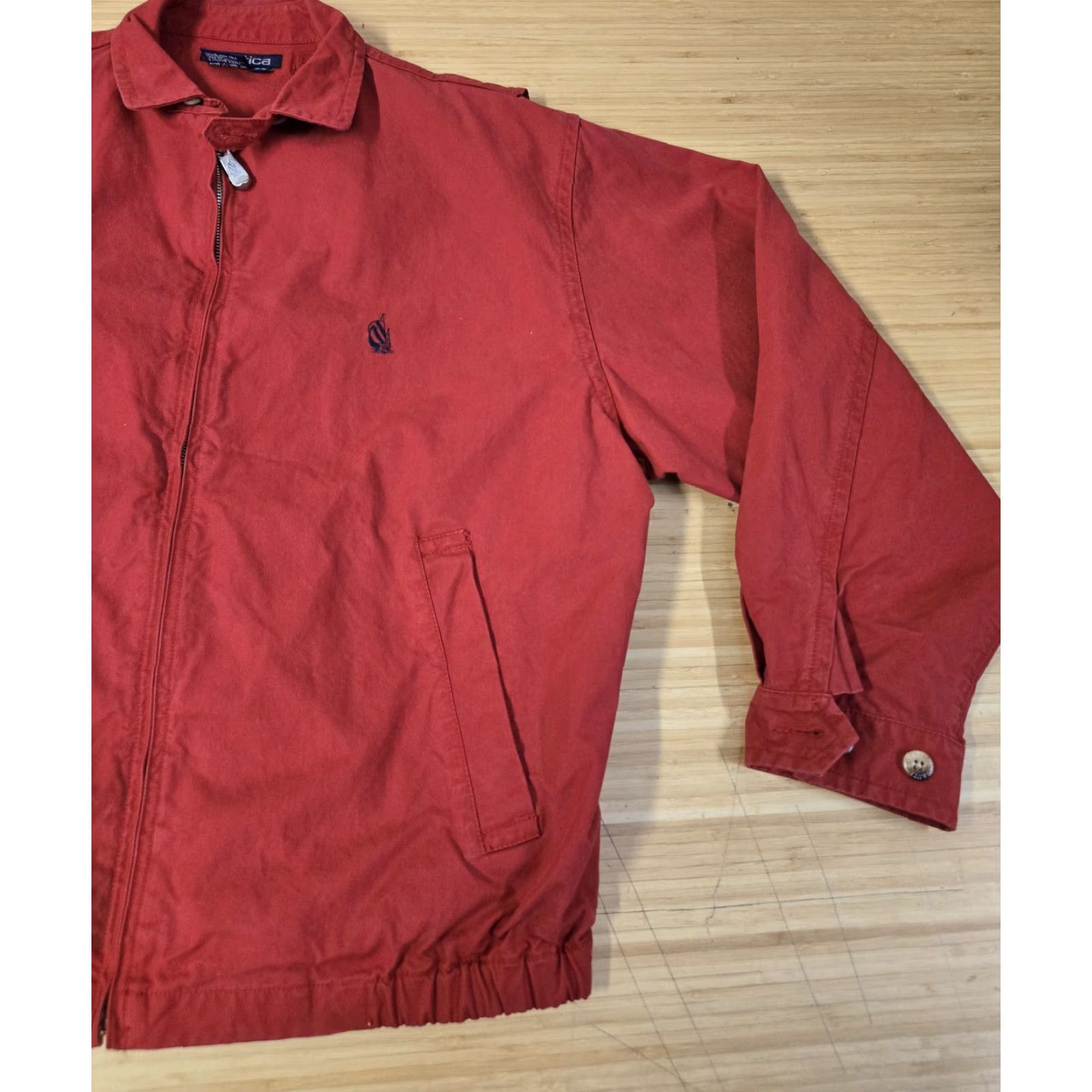 Nautica Nautica Jacket Mens M Red Full Zip Cotton Casual Lightweight Classic Logo Size US M / EU 48-50 / 2 - 2 Thumbnail