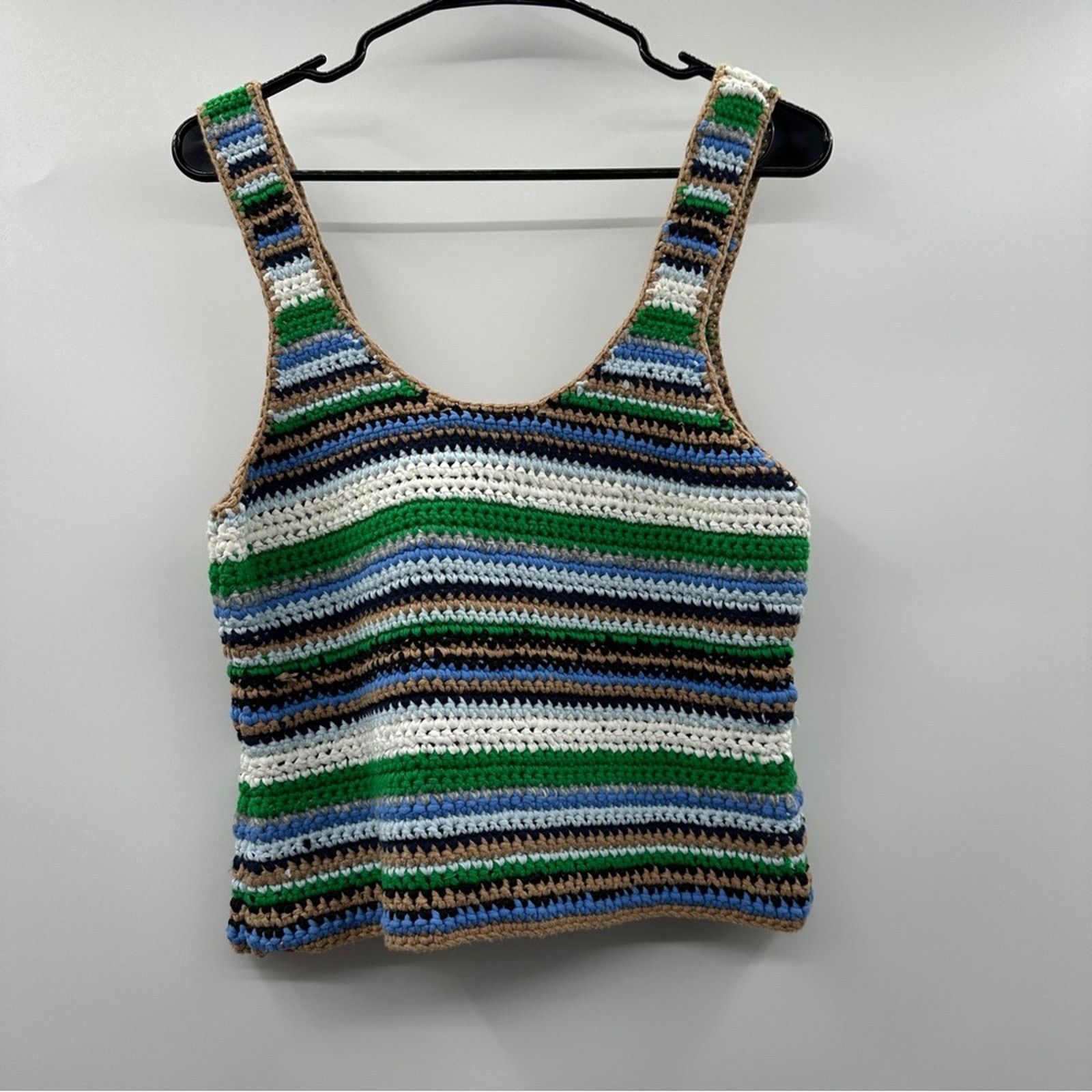 Frame Frame Hand Chunky Crochet Stripe Wool Blend Pullover Top Size S / US 4 / IT 40 - 4 Thumbnail