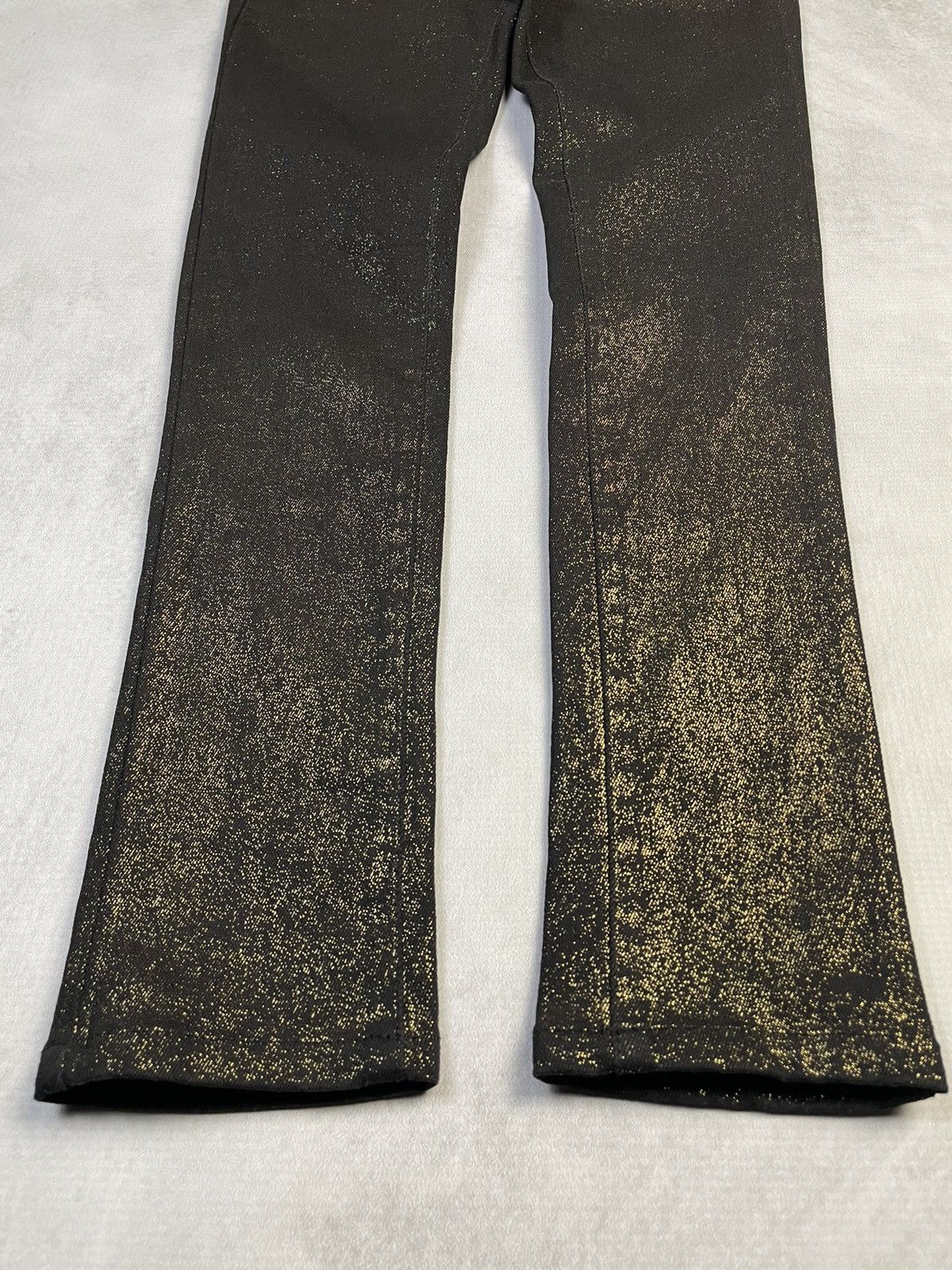 Hysteric Glamour Y2k Egoist Gold Glitter Skinny Jeans D.i.a Style Gyaru Gal Size 25" / US 0 / IT 36 - 2 Thumbnail