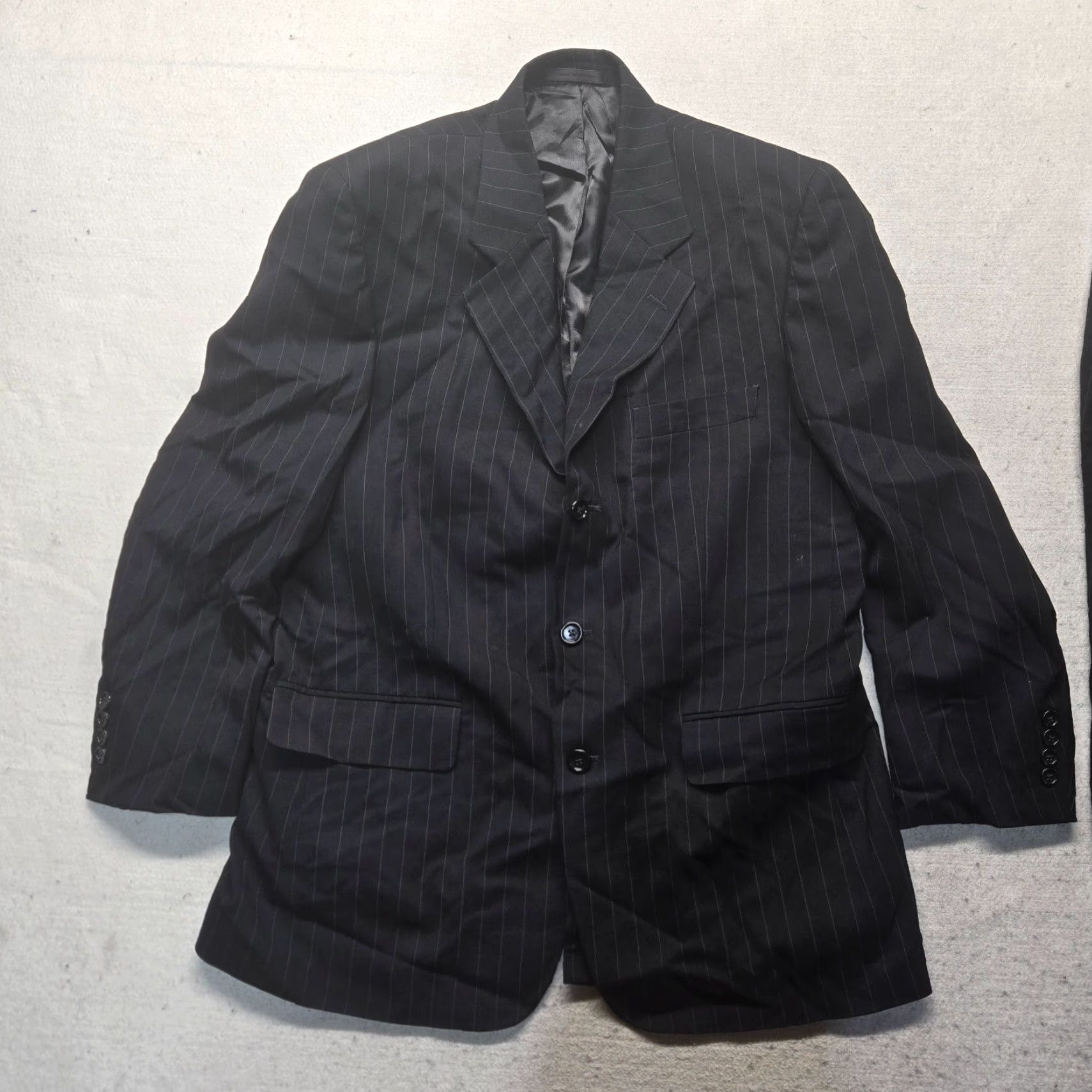 Vintage VINTAGE Kilburne and Finch Blazer Jacket Coat SET 3 Piece Men’s Size 40R Black Business Formal Party Wedding Size 40R - 2 Thumbnail