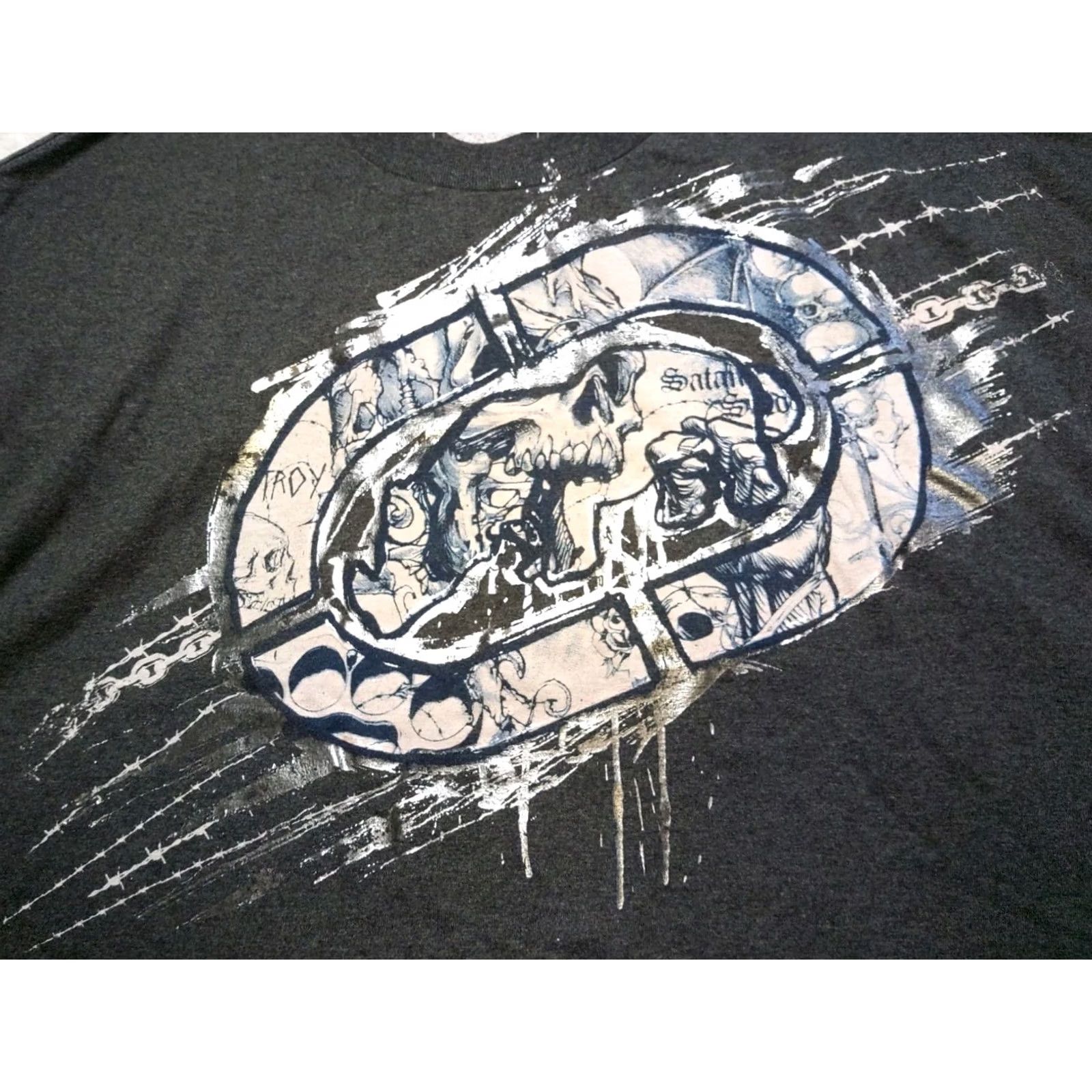 Ecko Unltd. Ecko Unltd. Skull Graphic Print T-Shirt Dark Gray 3XL Mens Vintage 90s Y2K Hip Hop Grunge Shirt Short Sleeve Crew Neck Size US XXL / EU 58 / 5 - 5 Thumbnail