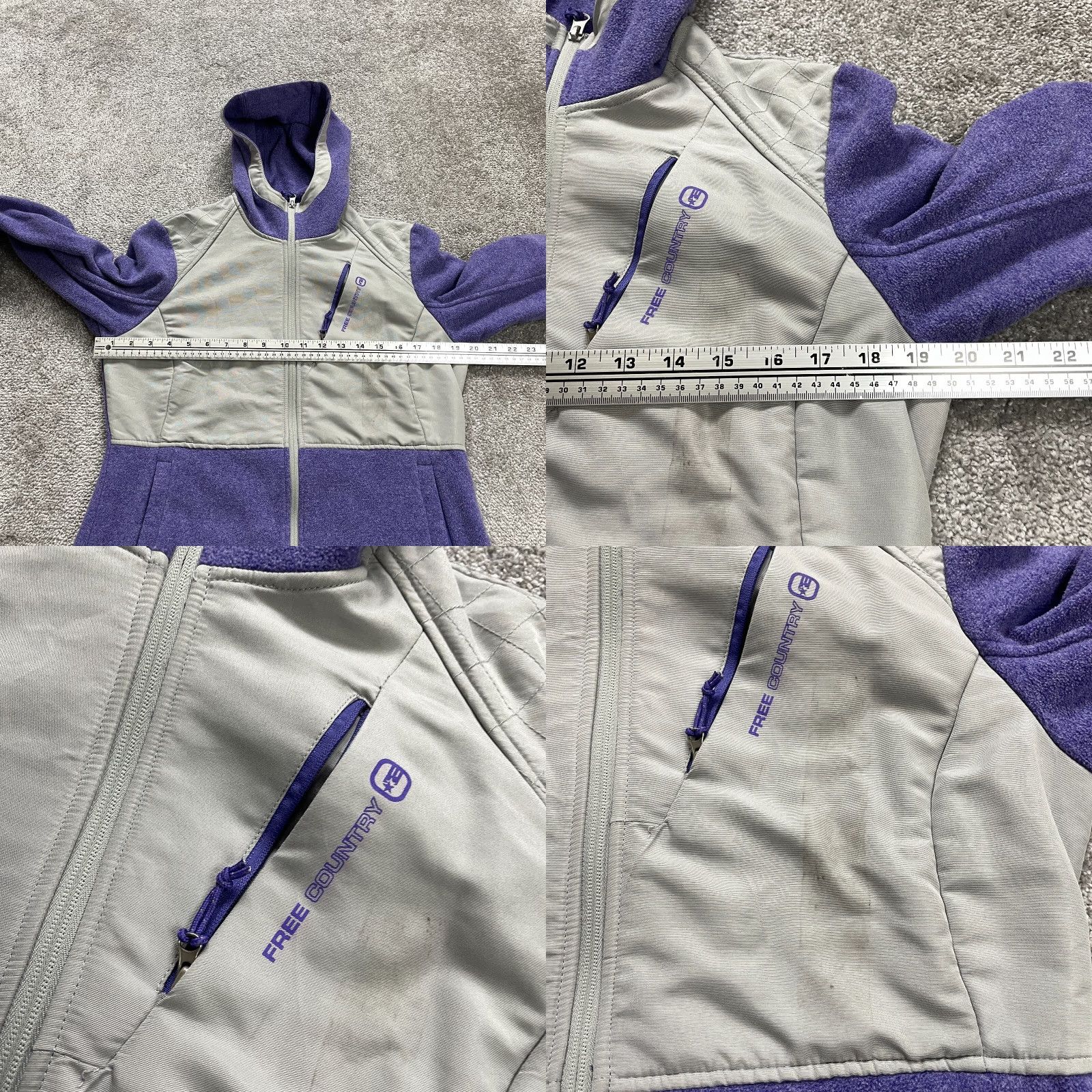 Free Country Free Country Hoodie Womens Small Purple Gray Full Zip Pockets Activewear Size S / US 4 / IT 40 - 8 Thumbnail