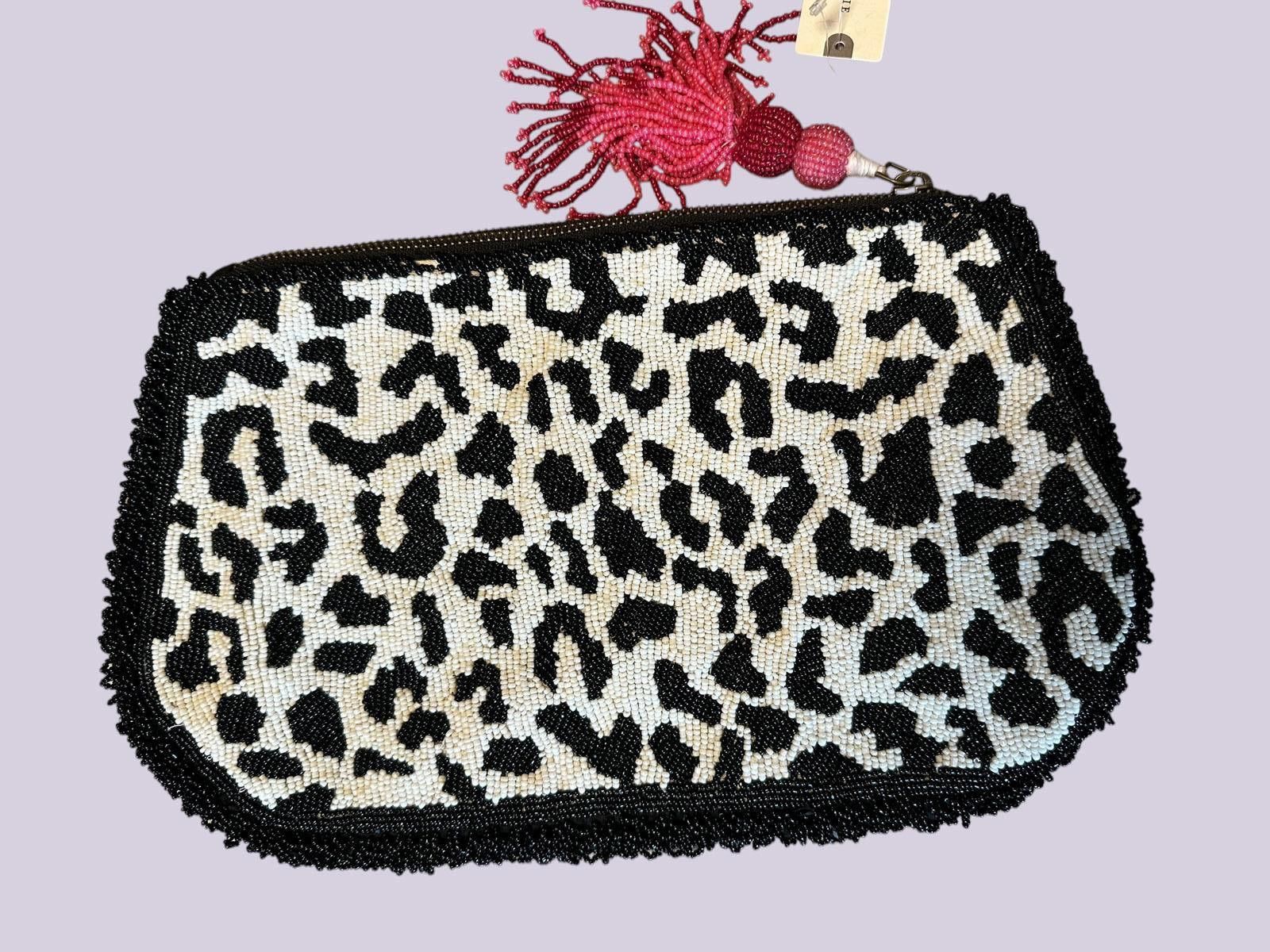 Other Anthropologie Beaded Leopard Print Pouch with Tassel Size ONE SIZE - 2 Thumbnail