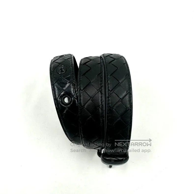 Bottega Veneta Bottega Veneta Black Woven Leather Belt. Size ONE SIZE - 3 Thumbnail
