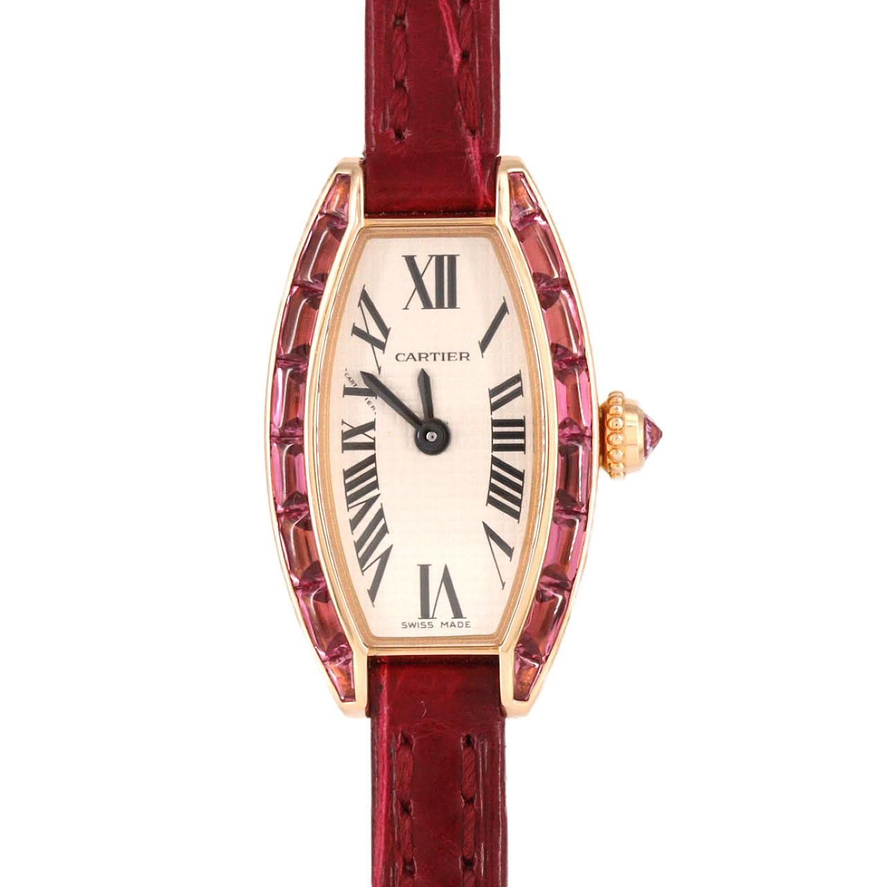 Cartier Cartier Cartier Mini Tonneau Lanière Au750 Quartz Precious Metal Quartz WJ201638 DUTY FREE for USA Size ONE SIZE - 1 Thumbnail