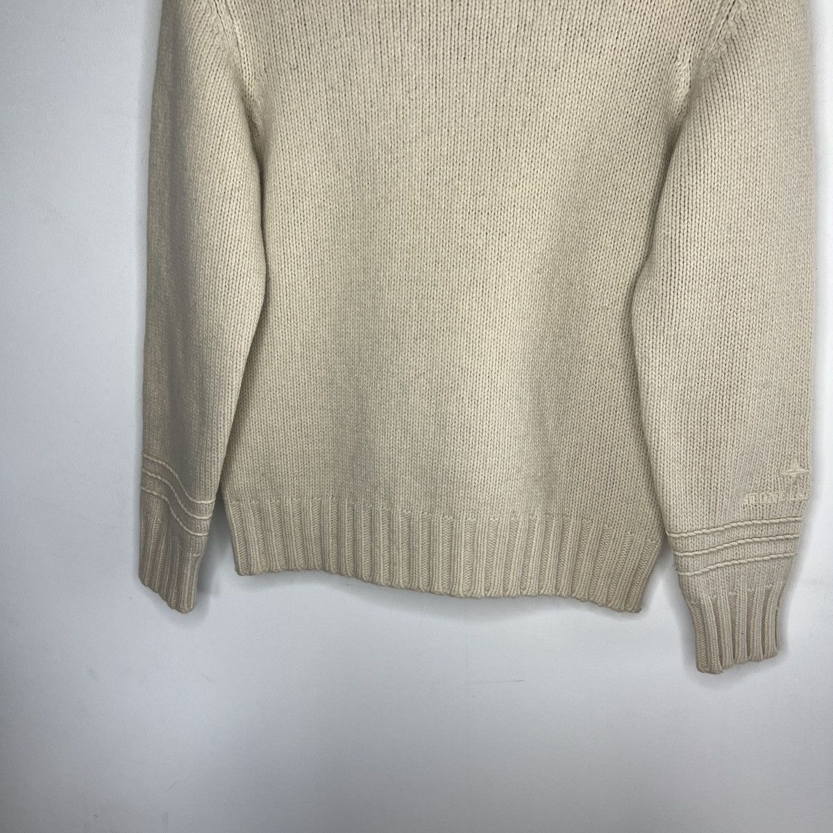 Stone Island Vintage Stone Island original Knit beige Wool Hoodie Size US S / EU 44-46 / 1 - 6 Thumbnail