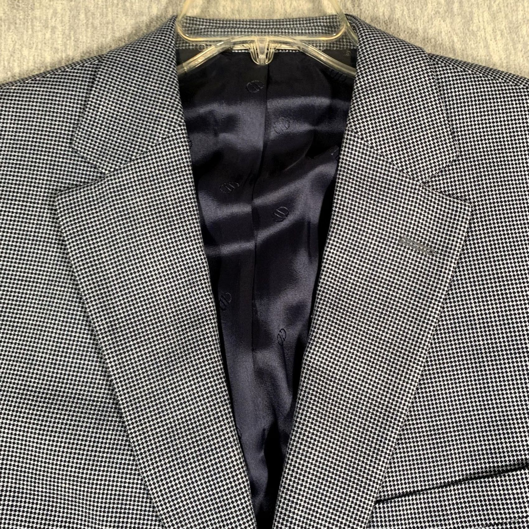 David Donahue David Donahue Blazer Mens 48R Blue Check Wool Silk Linen Sport Coat Connor SPJ Jacket/Coat Regular Size 48R - 4 Thumbnail