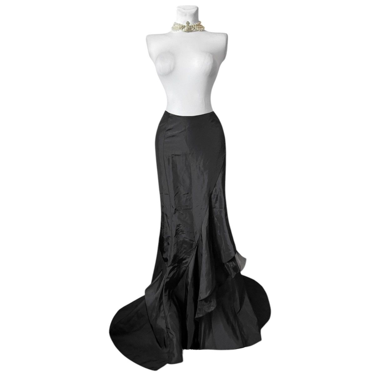 Vintage Avant Garde maxi draped nylon skirt Size 25" / US 0 / IT 36 - 1 Thumbnail