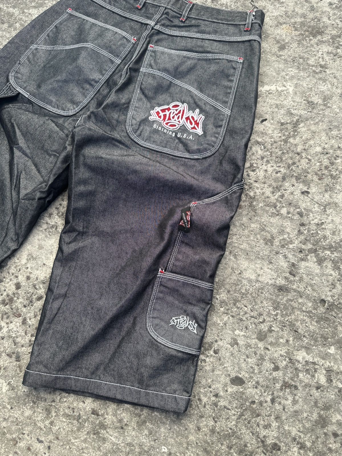 Designer Y2K Vintage Freaks Baggy Denim Shorts Streetwear Rare USA L Size US 34 / EU 50 - 2 Thumbnail