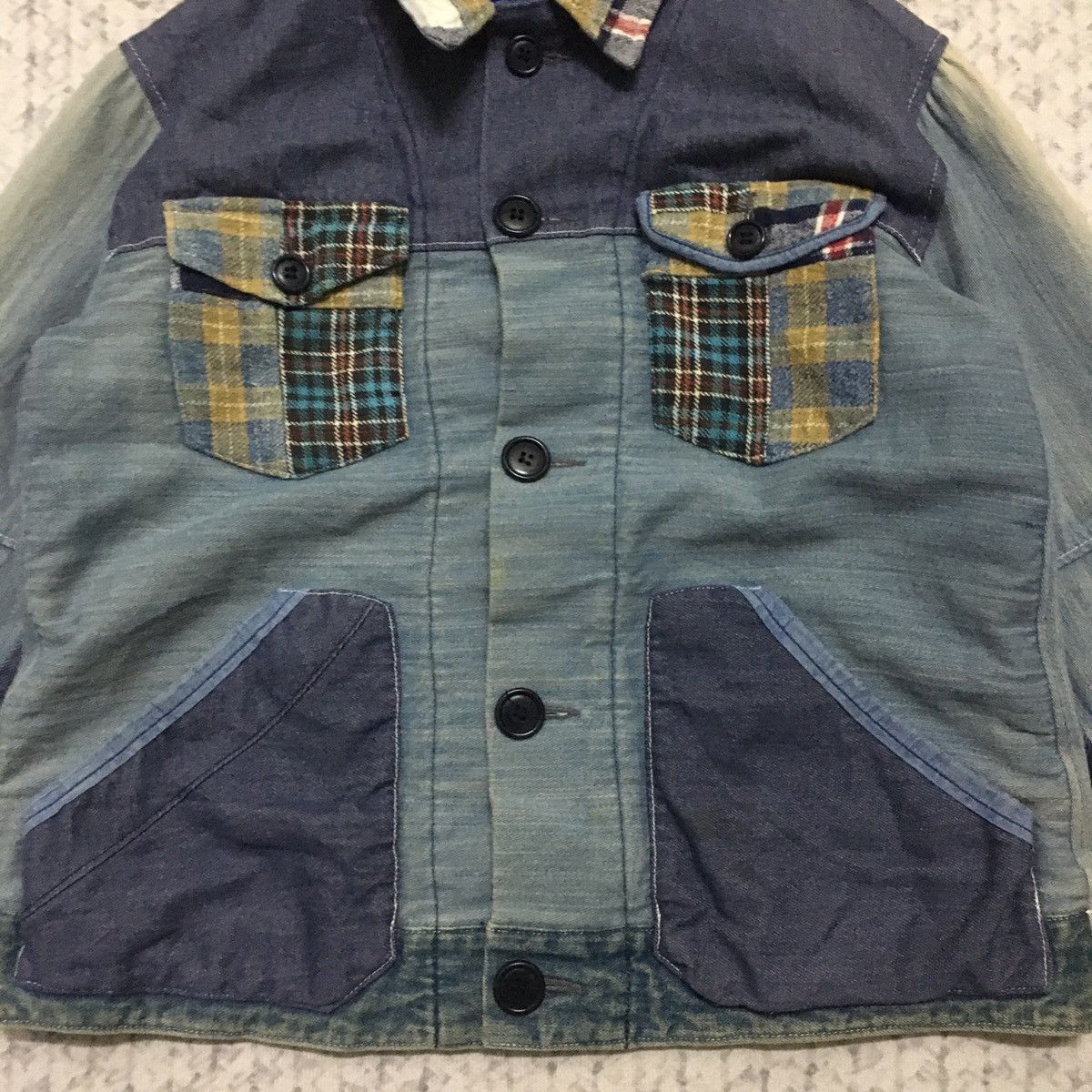 HOLLYWOOD RANCH MARKET Rare HR Market Artisanal Patchwork Denim Jacket Size US S / EU 44-46 / 1 - 3 Thumbnail