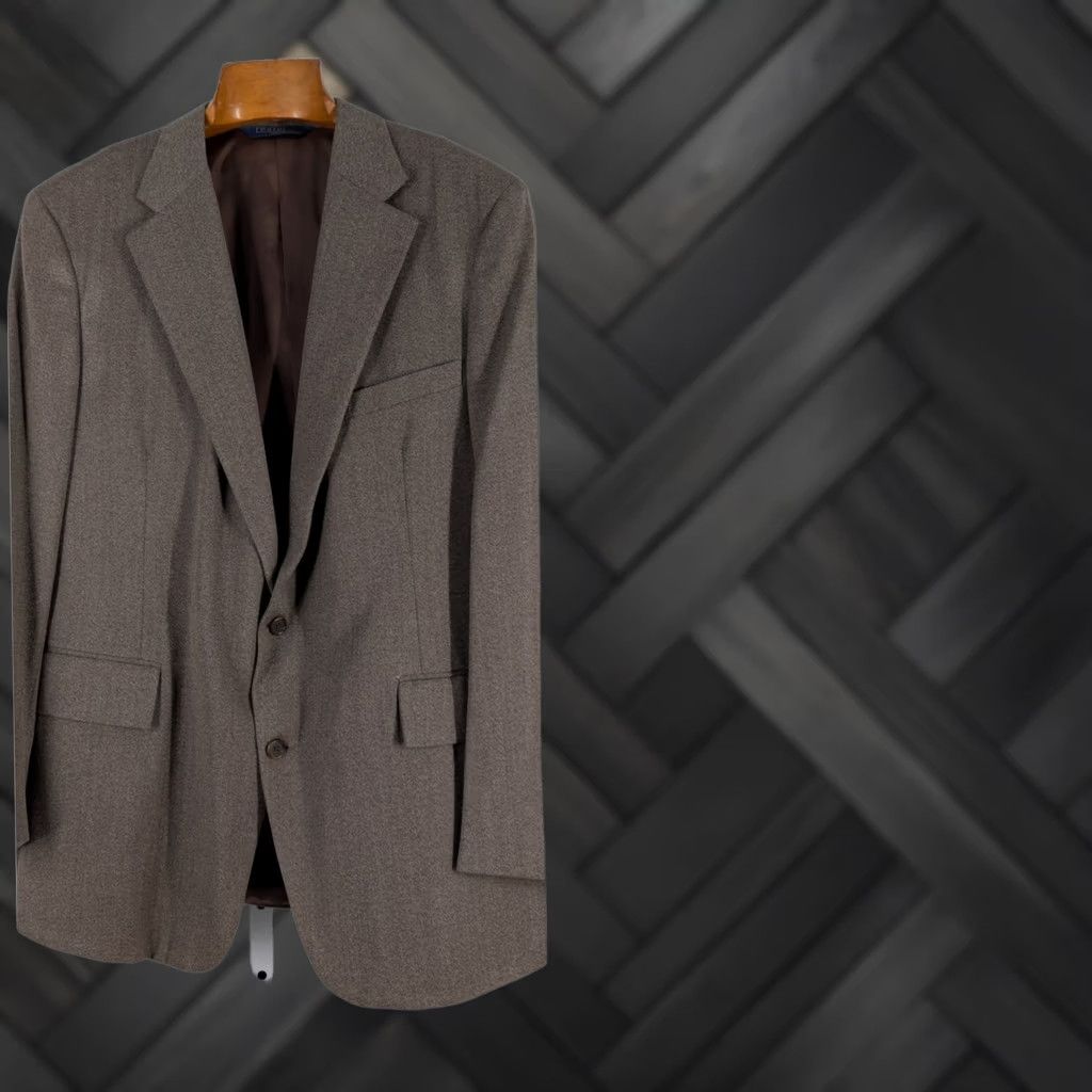 Ralph Lauren VINTAGE Polo Ralph Lauren Blazer 46R Wool Twill Unionmade USA Brown 90s 80s Mens Size US XXL / EU 58 / 5 - 1 Thumbnail