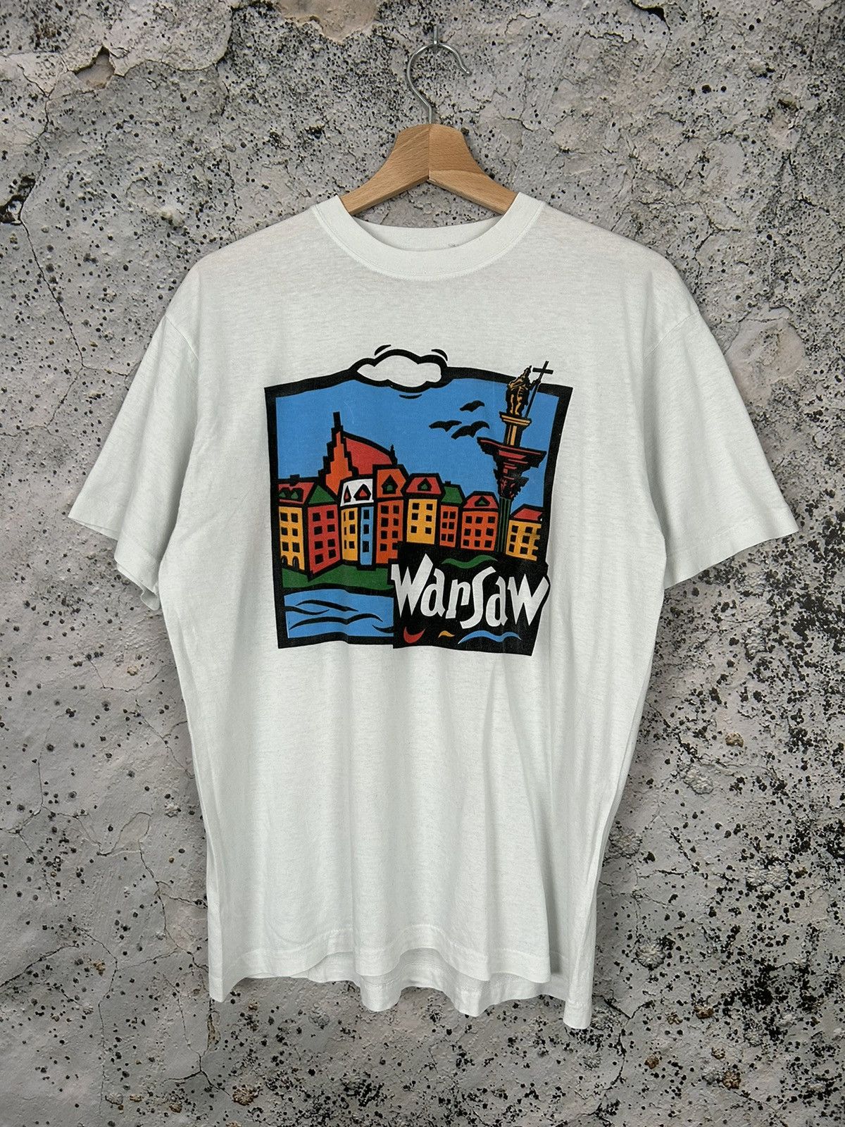 Vintage Vintage Warsaw Graphic Tee Retro 90s Hype Tourist Size US M / EU 48-50 / 2 - 1 Thumbnail