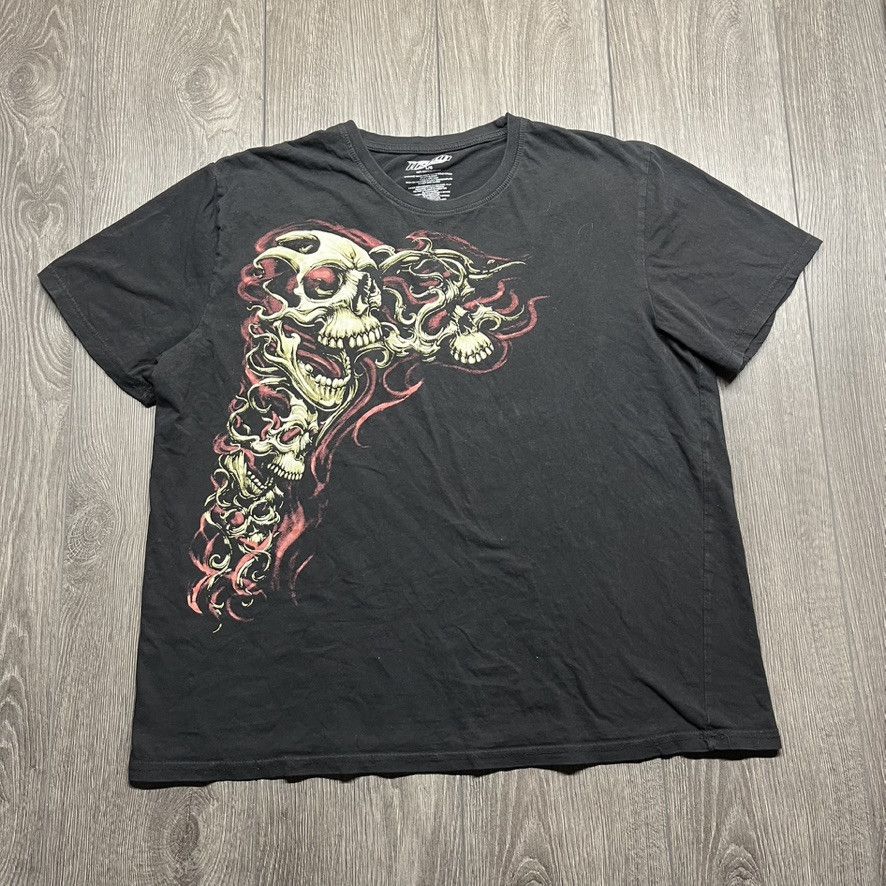 Japanese Brand × Vintage Vintage Y2k Skull Action Tribal Pile T Shirt Large Black Size US L / EU 52-54 / 3 - 1 Thumbnail
