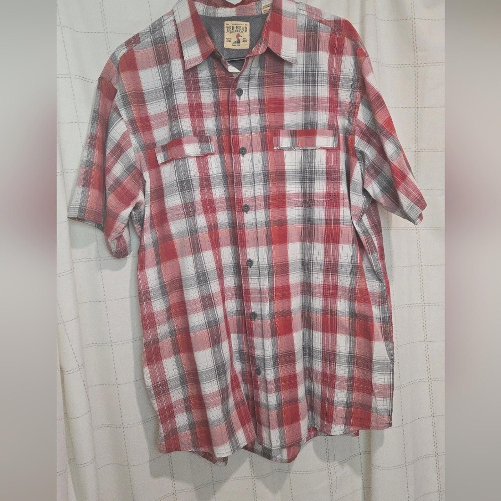 Redhead RedHead Wrinkle-Free Plaid Short-Sleeve Button-Down Shirt Size US L / EU 52-54 / 3 - 1 Thumbnail