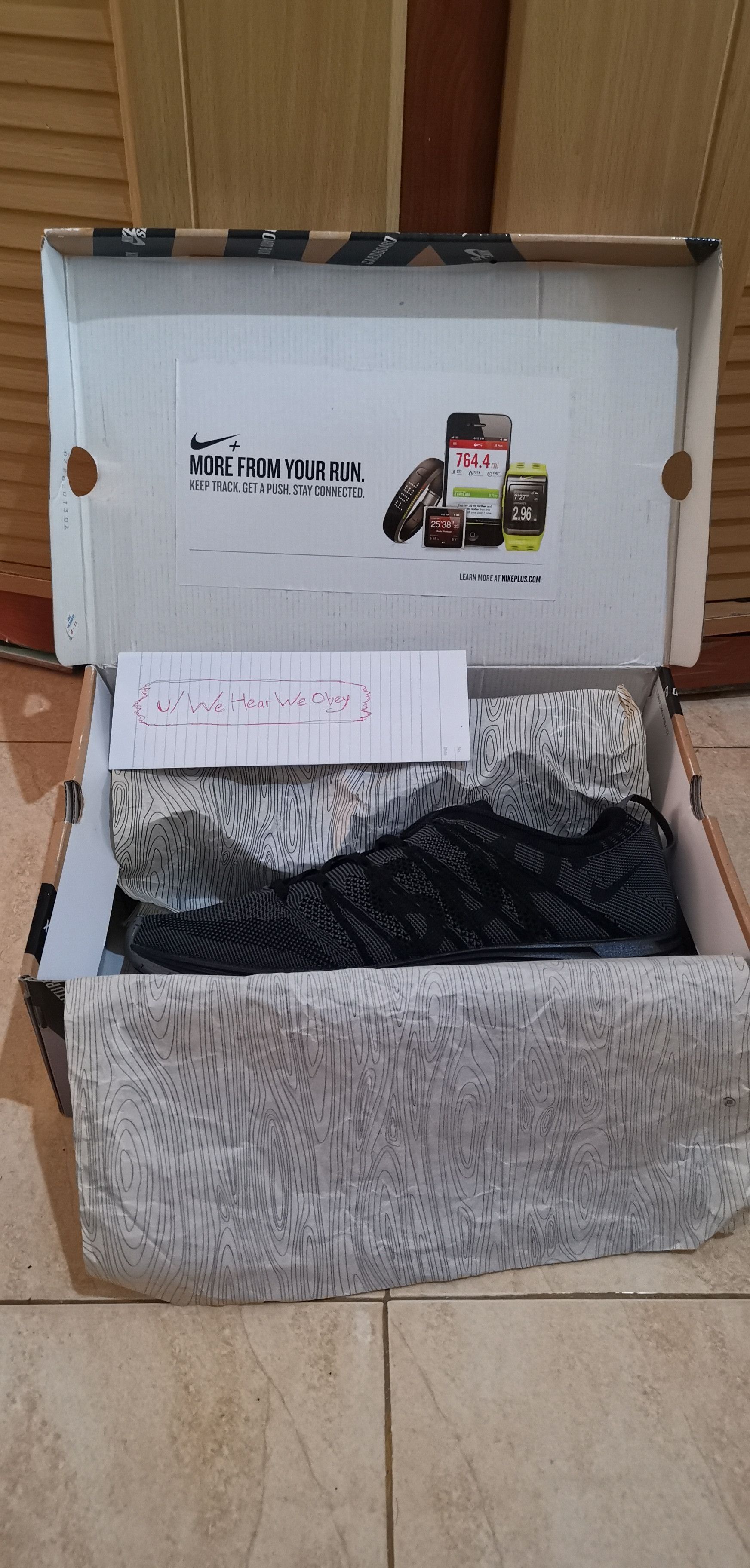 Nike × Supreme Nike Flyknit Lunar 1+ Supreme, size 12, New with OG Box Size US 13 / EU 46 - 2 Thumbnail