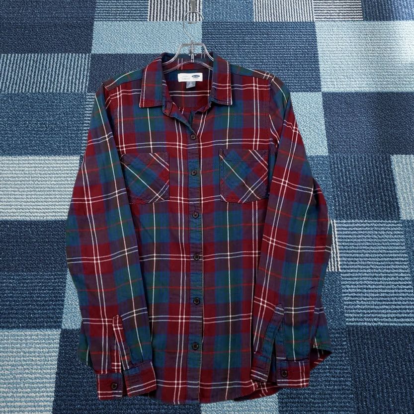 Old Navy Old Navy Shirt Womens S Tall Button-Up Red Plaid Classic Fit Long Sleeves Size S / US 4 / IT 40 - 1 Thumbnail