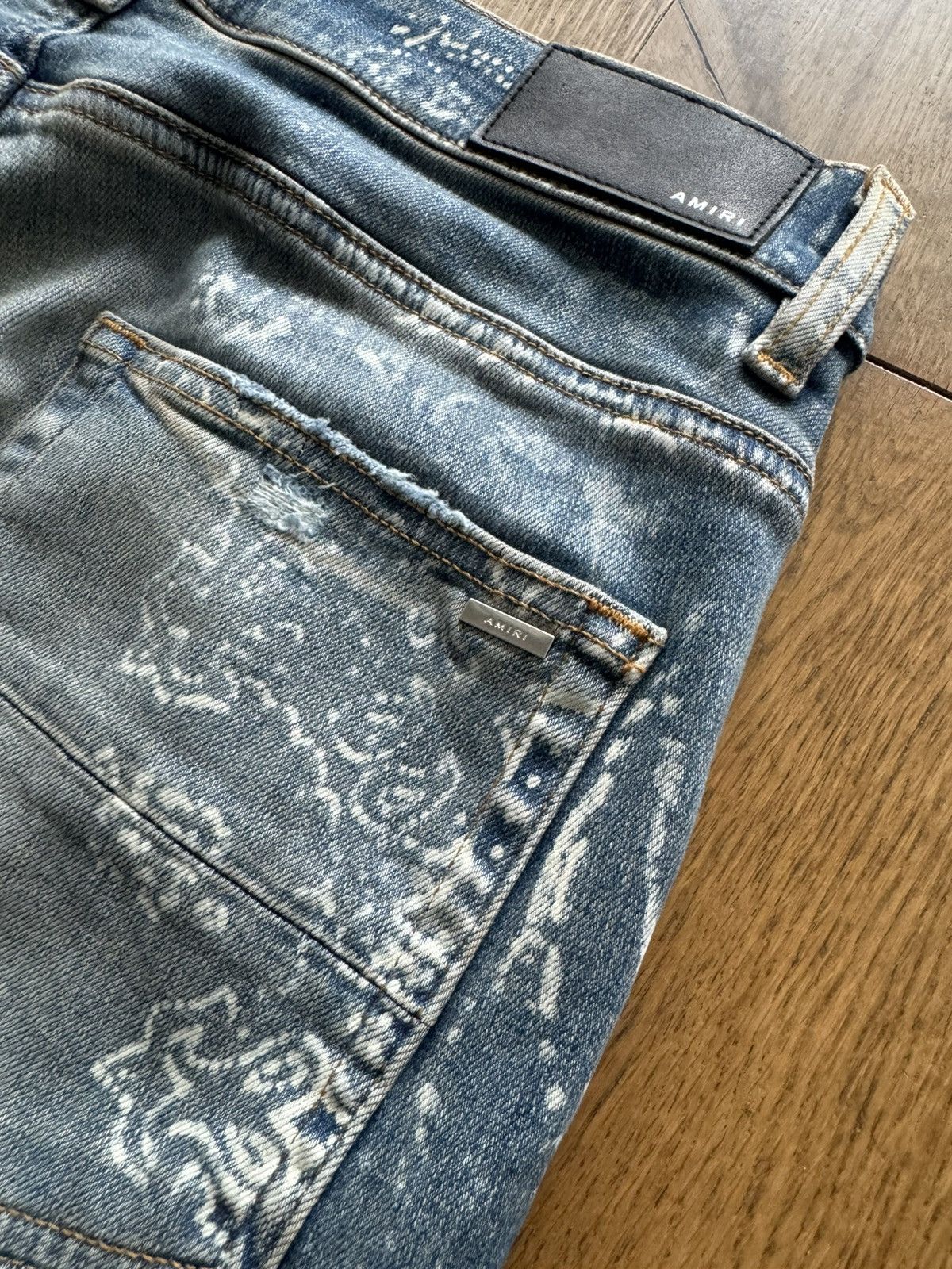 Amiri Amiri Jeans Bandana Bleach Stained Distressed Skinny Denim Size US 32 / EU 48 - 11 Thumbnail