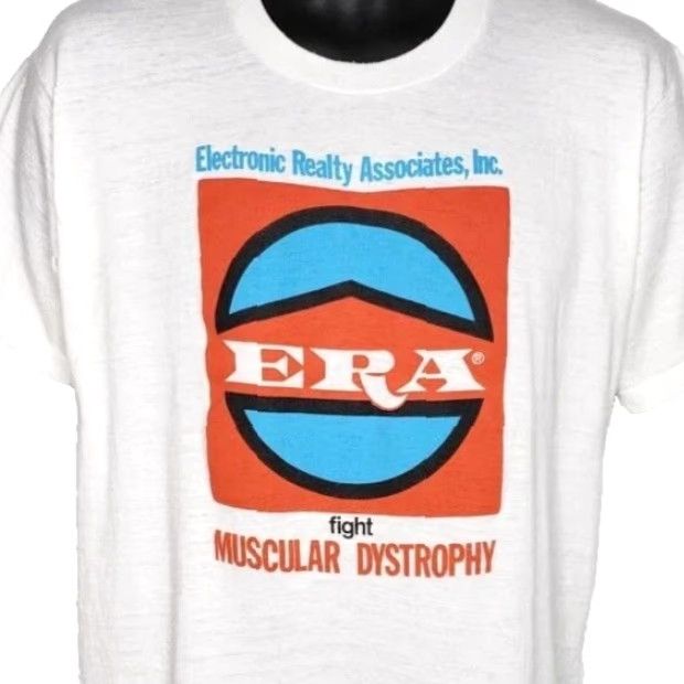 Vintage VINTAGE Fight Muscular Dystrophy T Shirt Mens Large White 80s ERA Graphic Tee Short Sleeve Crew Neck Cotton Blend Kid? Size US L / EU 52-54 / 3 - 2 Thumbnail
