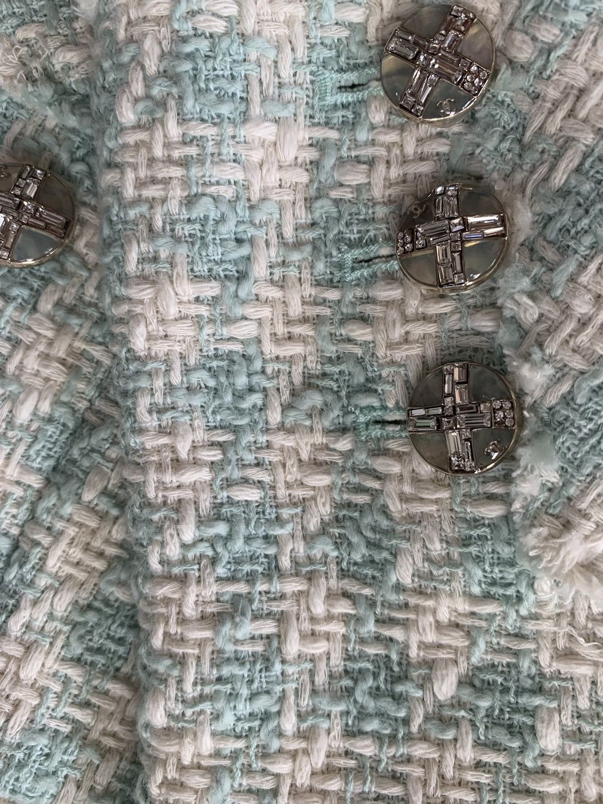 Chanel CHANEL 2023 RUNWAY MINT ECRU TWEED CROP JACKET SIZE 36 Size S / US 4 / IT 40 - 7 Thumbnail