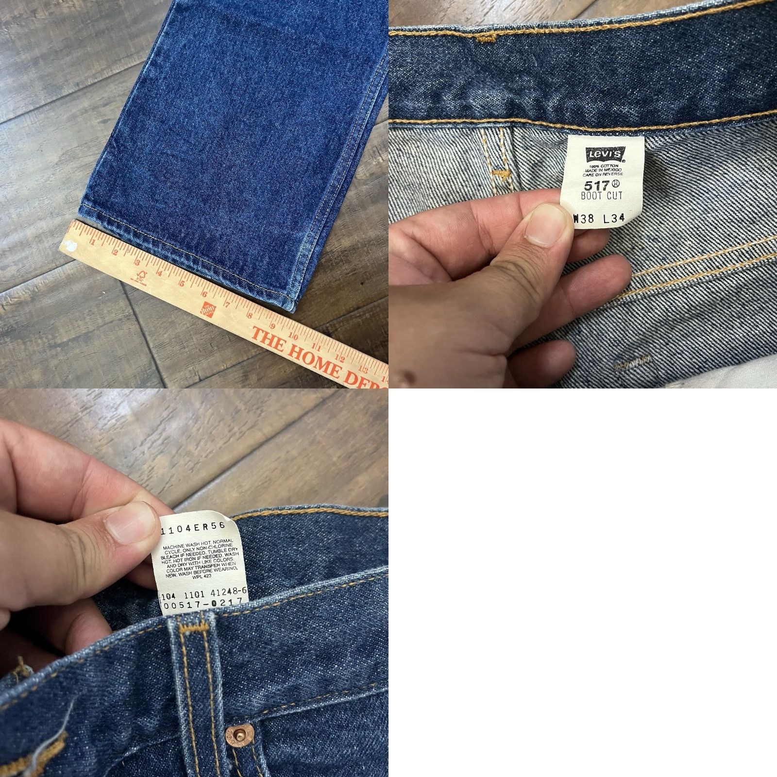 Levi's VINTAGE Levi's 517 Jeans Men 38x34 Denim Bootcut Western Cowboy Y2K 90s Dark Wash Size US 38 / EU 54 - 8 Thumbnail
