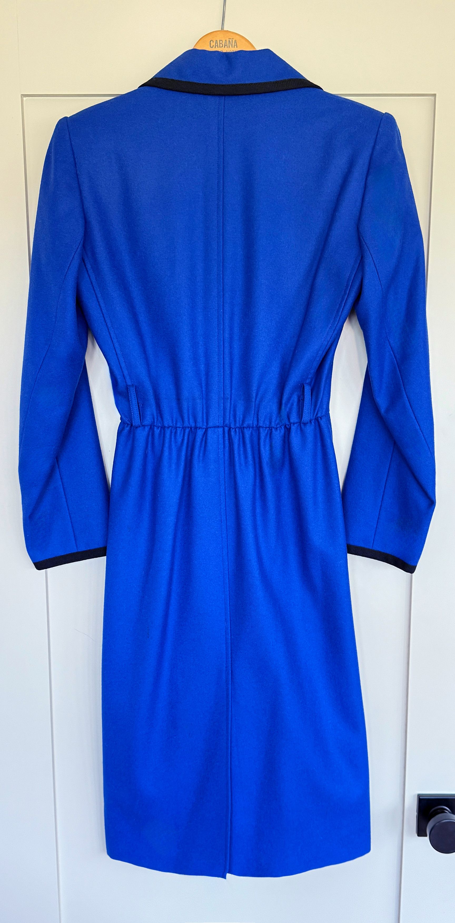 Yves Saint Laurent Rare Vintage 1980 Yves Saint Laurent Cobalt Blue Coat Dress Size XS / US 0-2 / IT 36-38 - 2 Thumbnail