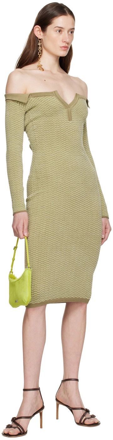 Jacquemus o1mle0325 La Robe Maille Pampero Dress in Green Size S / US 4 / IT 40 - 4 Thumbnail