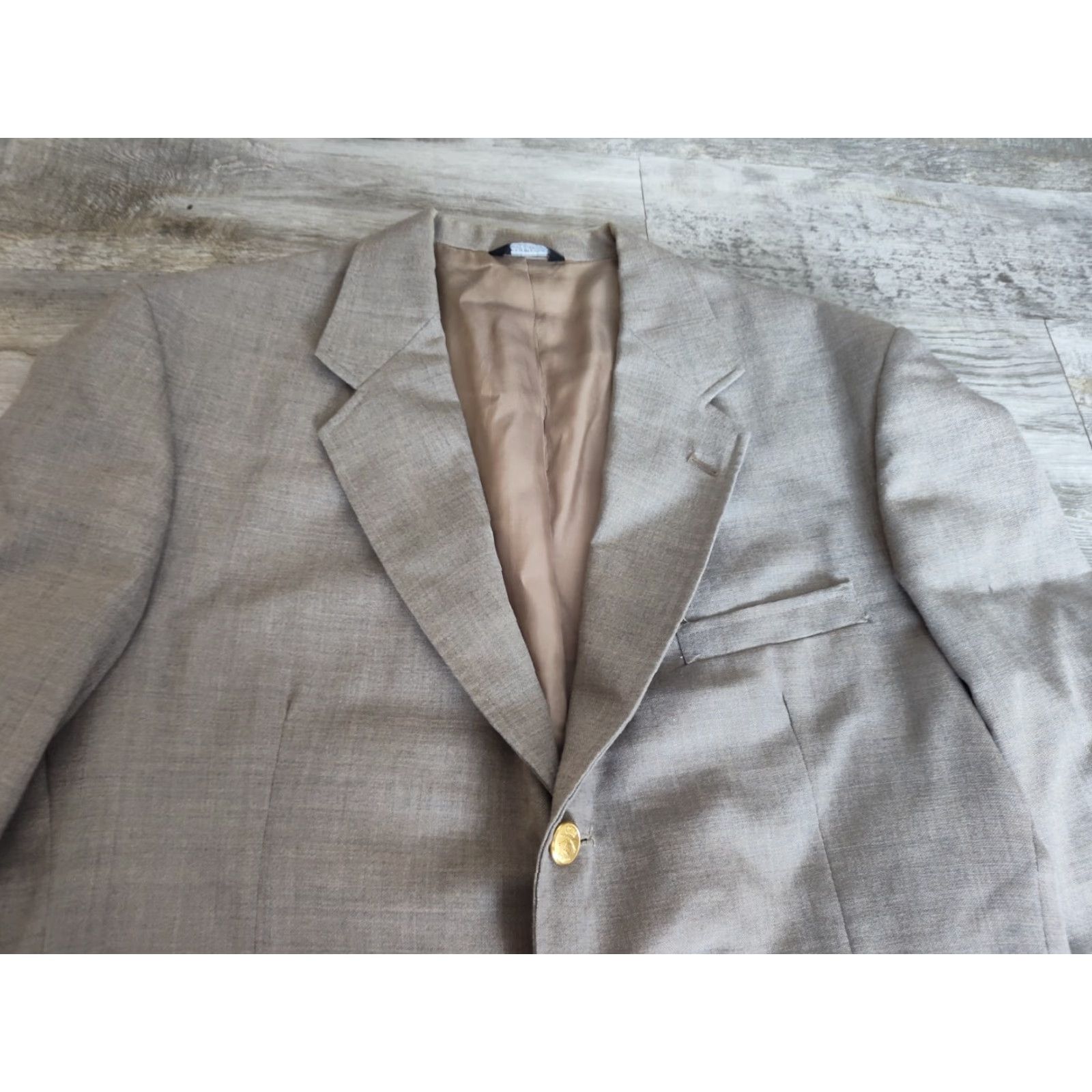 Orvis Orvis Blazer Sport Coat Jacket Three-Button Gold Buttons USA Made 44L Gray Men Size 44L - 6 Thumbnail