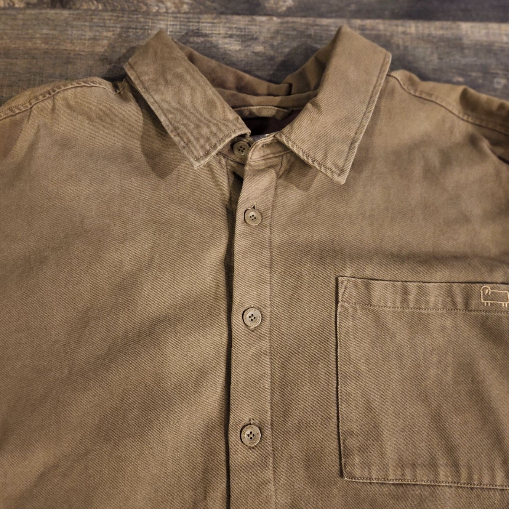 Vintage Woolrich Barn Coat Jacket Canvas Mens 3XL Olive Button Up Blanket Lined Chore Jacket Size US XXL / EU 58 / 5 - 4 Thumbnail