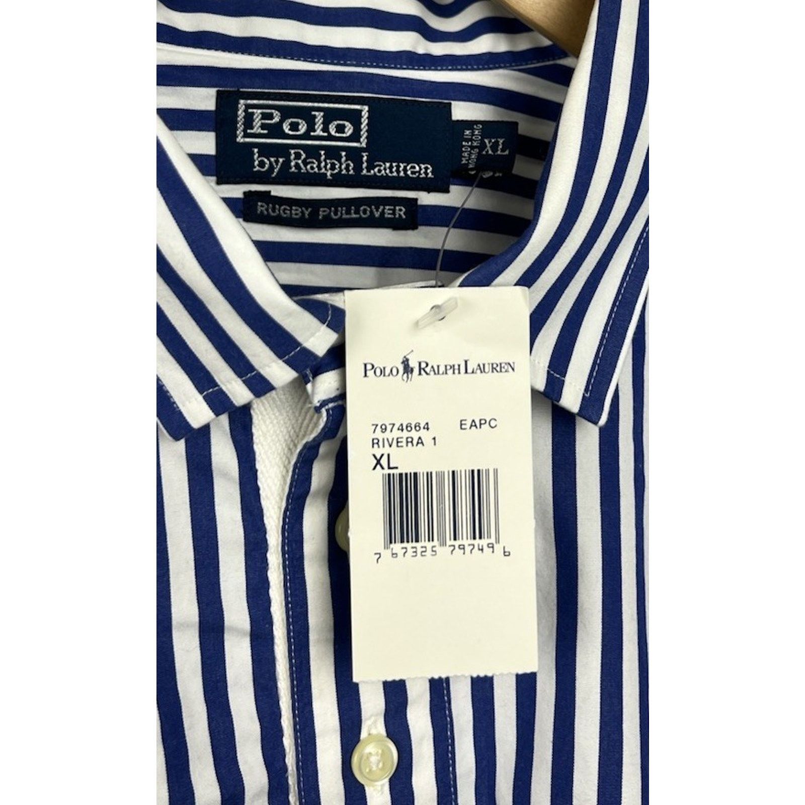 Polo Ralph Lauren Vintage NOS Polo Ralph Lauren Rugby Pullover Mens XL Stripe Size US XL / EU 56 / 4 - 2 Thumbnail