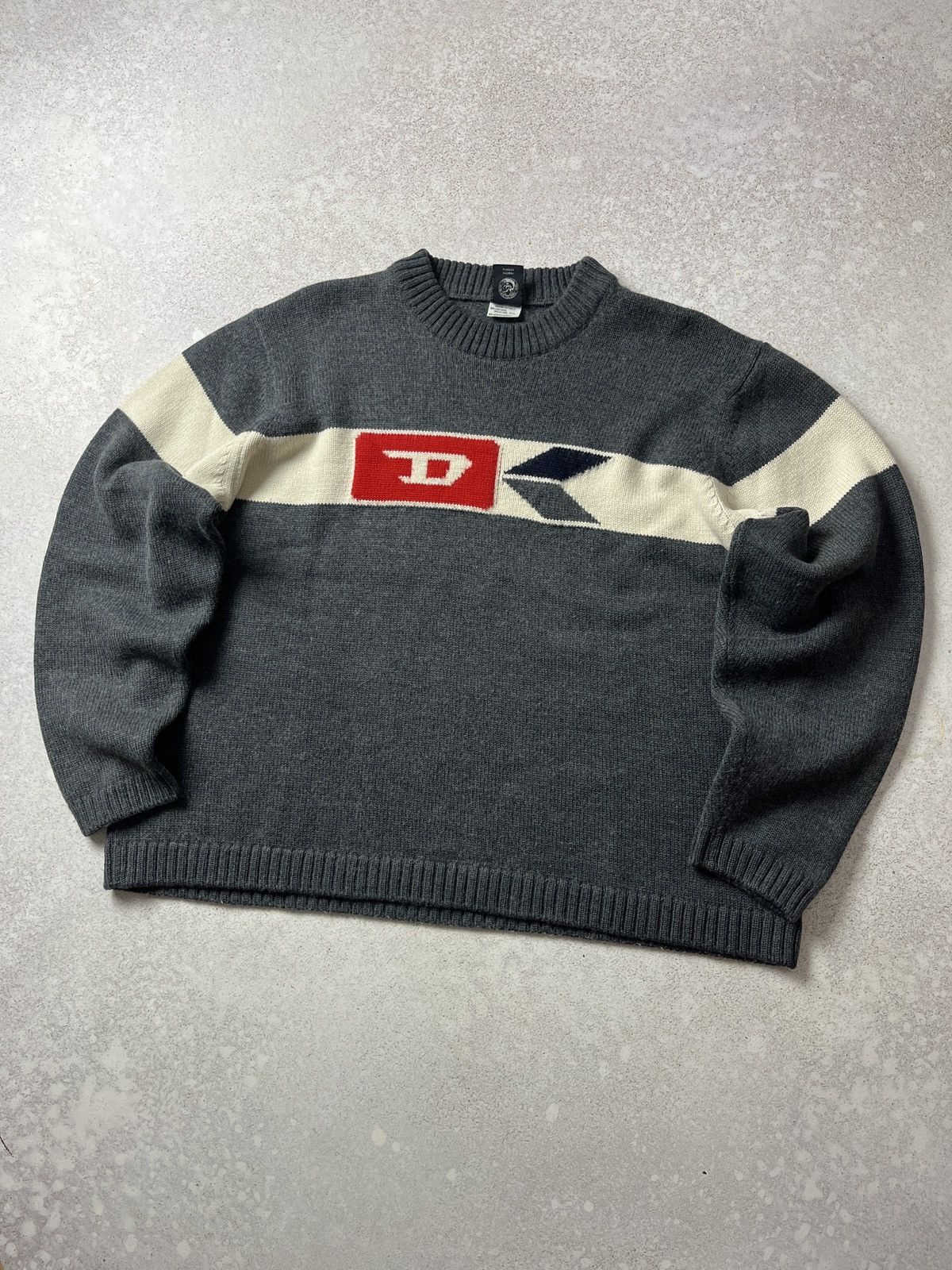 Diesel Vintage 90s Diesel Wool Sweater Knitwear Big Logo Size XL Size US XL / EU 56 / 4 - 1 Thumbnail