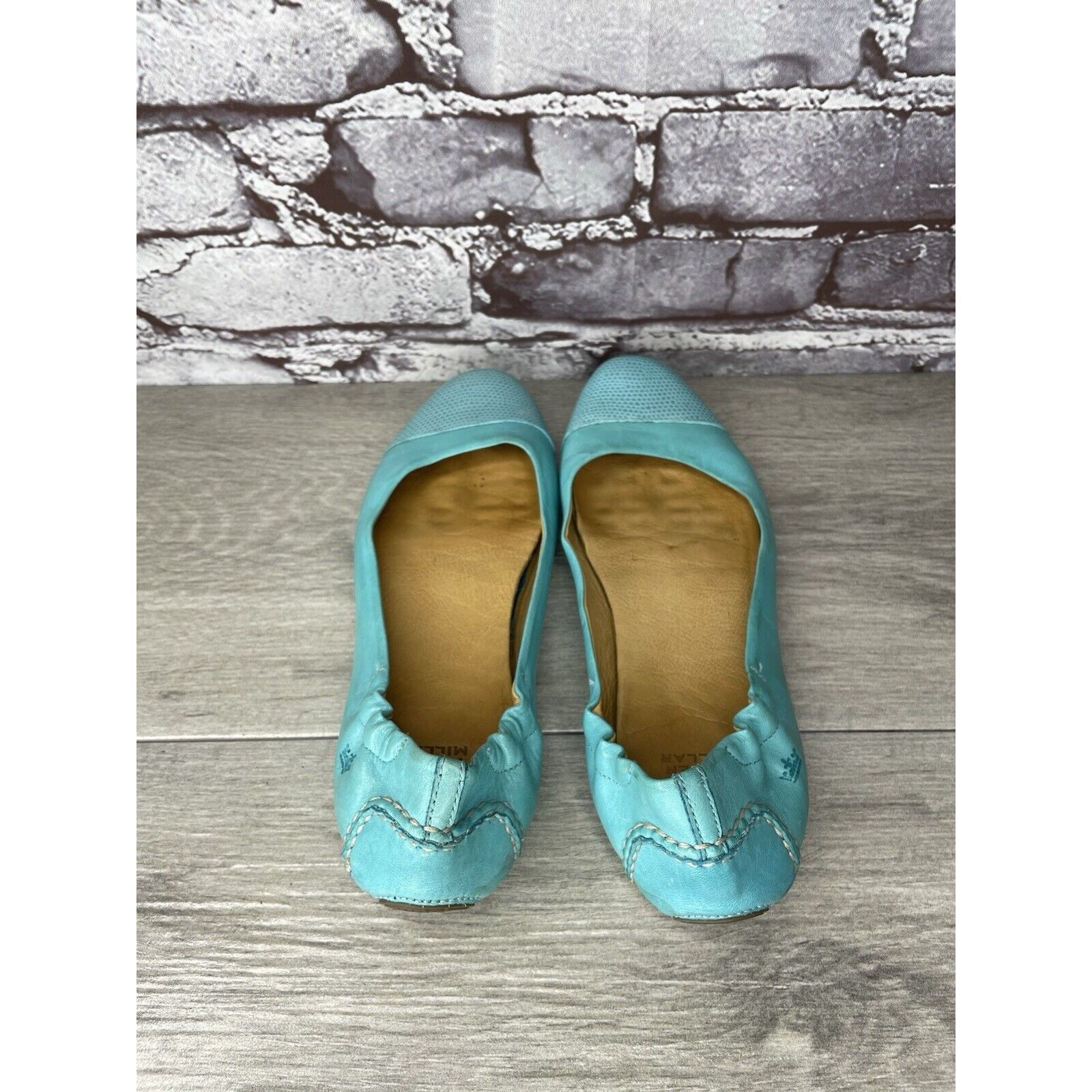 Peter Millar Peter Millar Blue Leather Snake Cap Toe Ballet Flats Shoes W Size US 6.5 / IT 36.5 - 5 Thumbnail