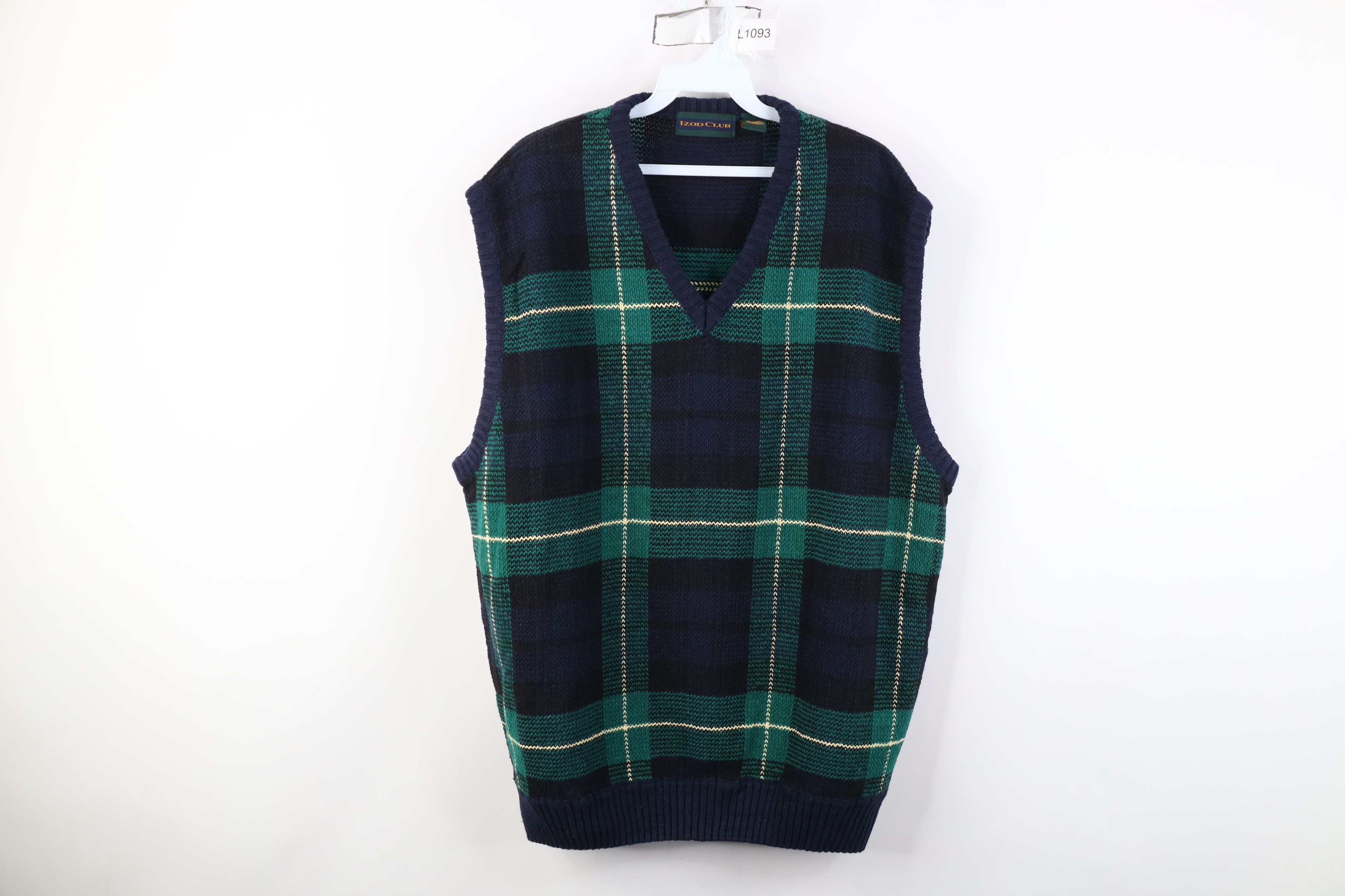 Vintage Vintage 90s Streetwear Blend Knit V-Neck Sweater Vest Plaid Size US XL / EU 56 / 4 - 1 Thumbnail
