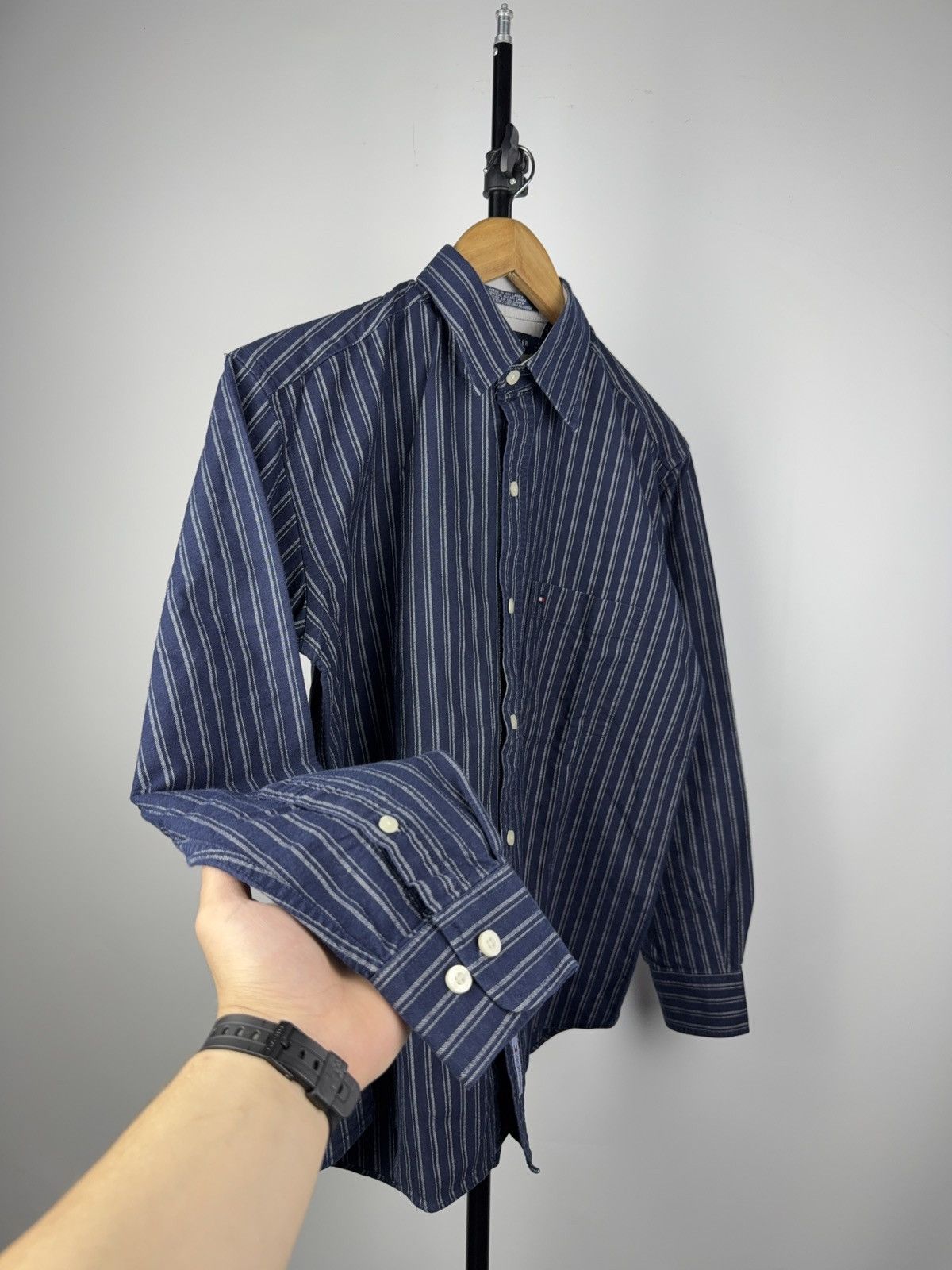 Tommy Hilfiger × Vintage Tommy Hilfiger Striped Button-Up Shirt 100% Cotton S Size US S / EU 44-46 / 1 - 5 Thumbnail