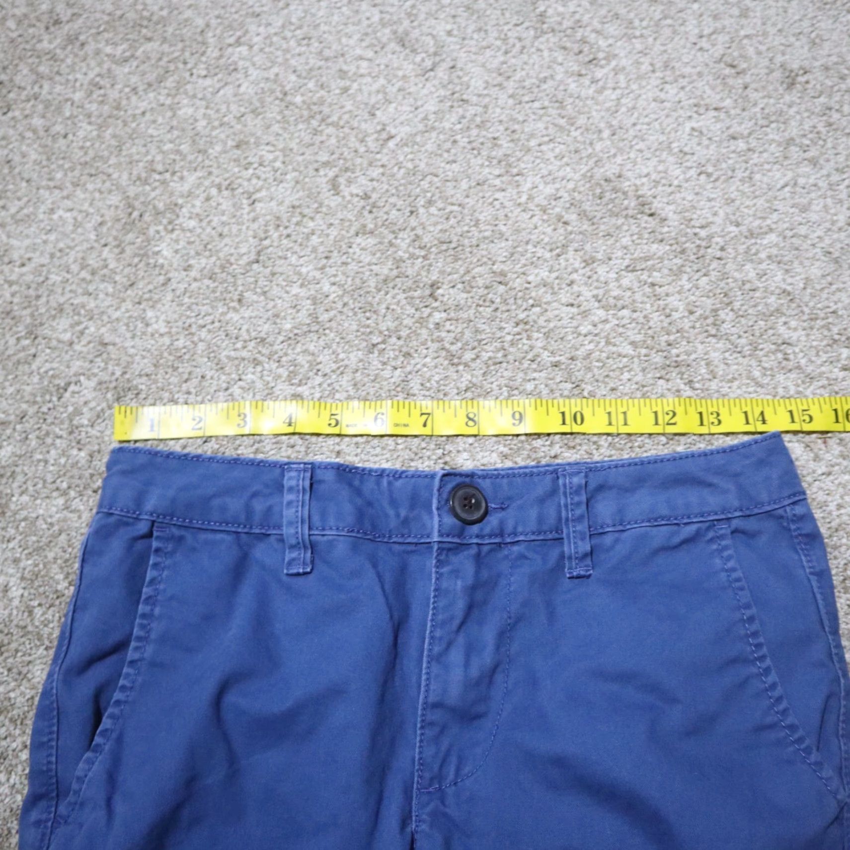 Vintage AeroPostale Pants Women's 28 Blue Chino Slim Straight Cotton Ankle Casual Classic Front Flat Front Pockets Zipper Button Slimming Logo Size 28" / US 6 / IT 42 - 5 Thumbnail