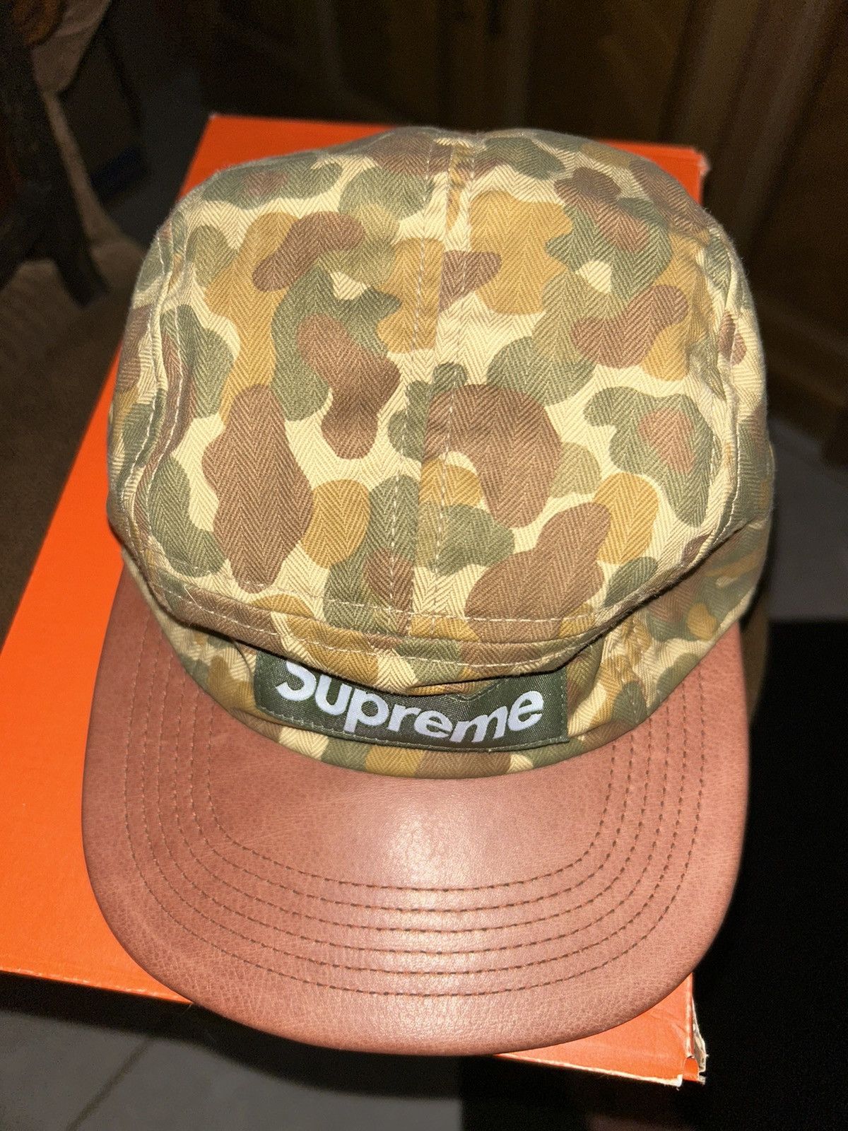 Supreme NWT Supreme Camo Leather Camp Cap Duck Camo Box Logo SS12 Size ONE SIZE - 2 Thumbnail
