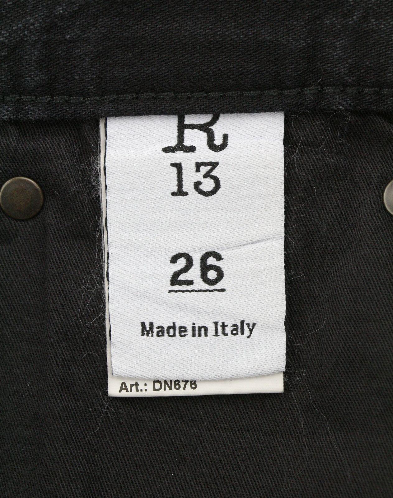 R13 DAMON PLEATED 26 Baroque Black Wide Jeans 89853 Size 26" / US 2 / IT 38 - 9 Thumbnail