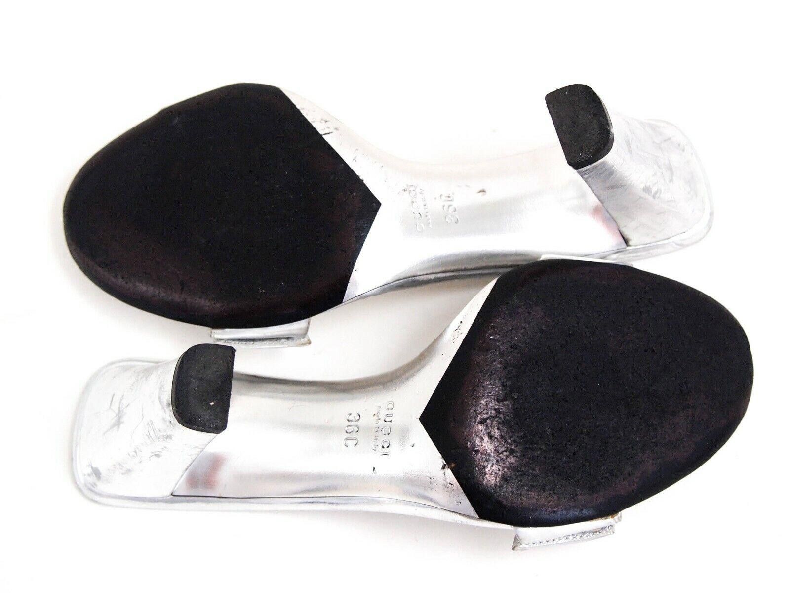 Gucci Gucci Horsebit Mules Sandals Heels Silver Leather US 6 EU 36 Size US 6 / IT 36 - 8 Thumbnail