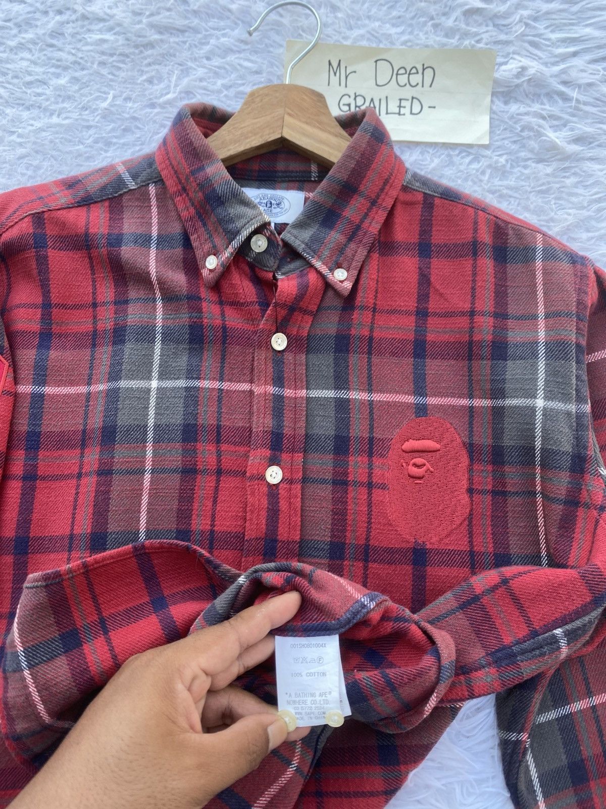 Bape Rare Vintage BAPE Flannel Longsleeve Shirt Size US M / EU 48-50 / 2 - 14 Thumbnail