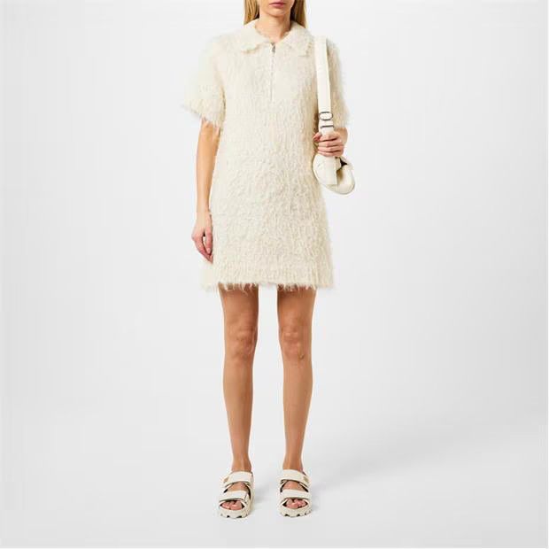 Jil Sander o1g2r1mq1024 Mini Dress in Ess Shell Size XS / US 0-2 / IT 36-38 - 4 Thumbnail